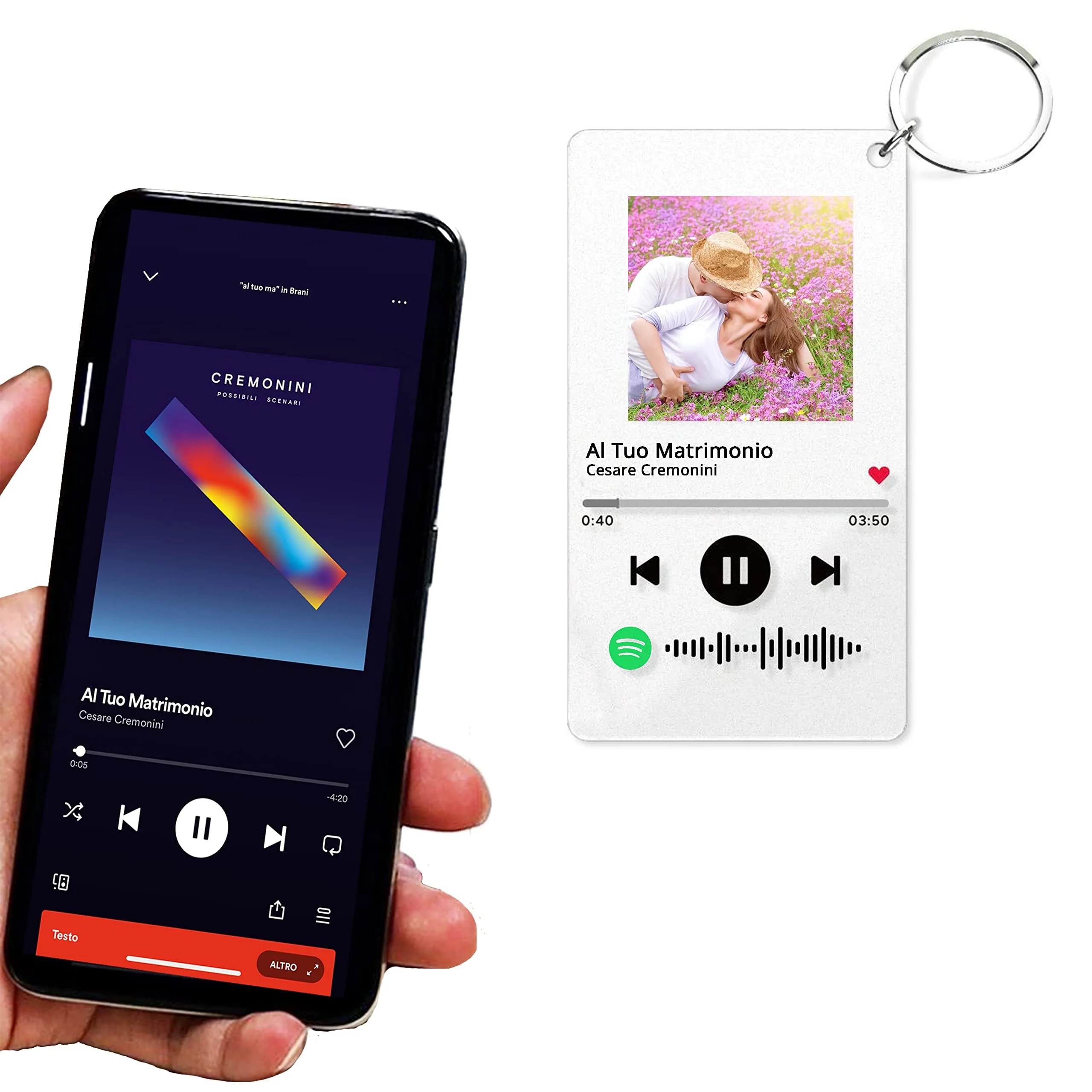 LASERO' Portachiavi Spotify con Foto | Idea Regalo Personalizzato - immagine 1