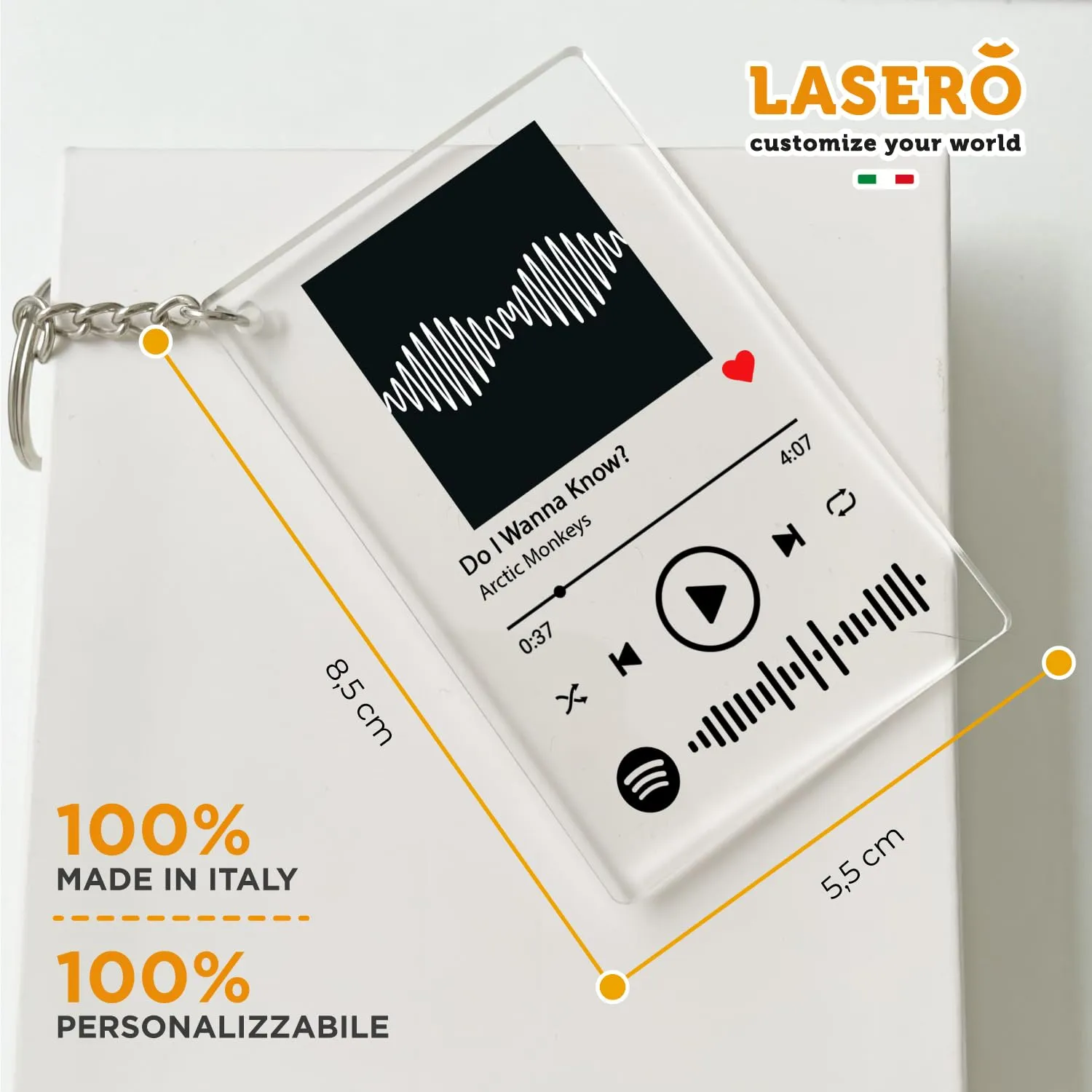 LASERO' Portachiavi Spotify con Foto | Idea Regalo Personalizzato - immagine 4