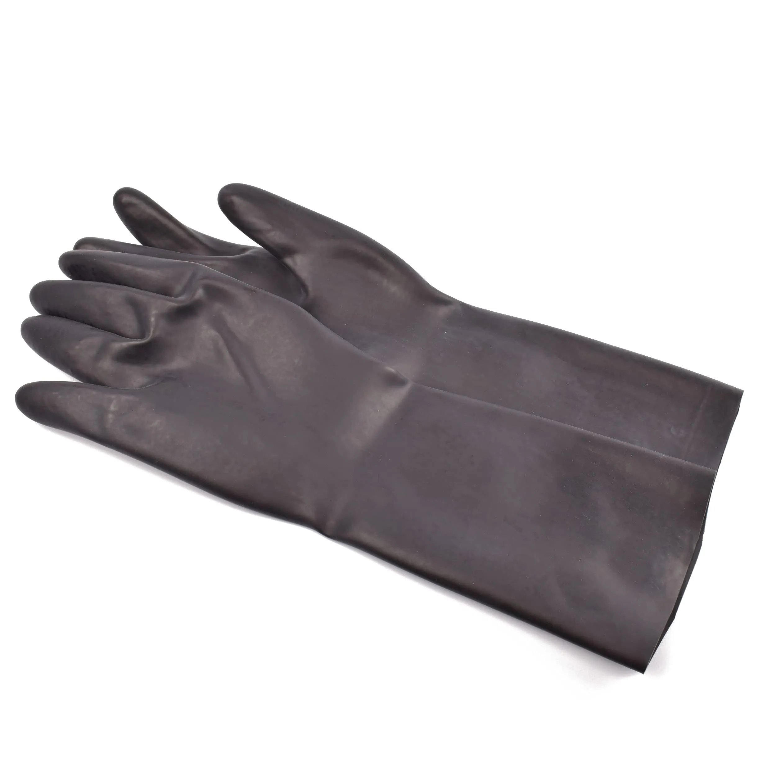 Rubberfashion Guanti in lattice corti - Sexy Rubber Gloves - guanti in lattice corti fino al polso per donne e uomini nero 0,4 mm XS - immagine 2