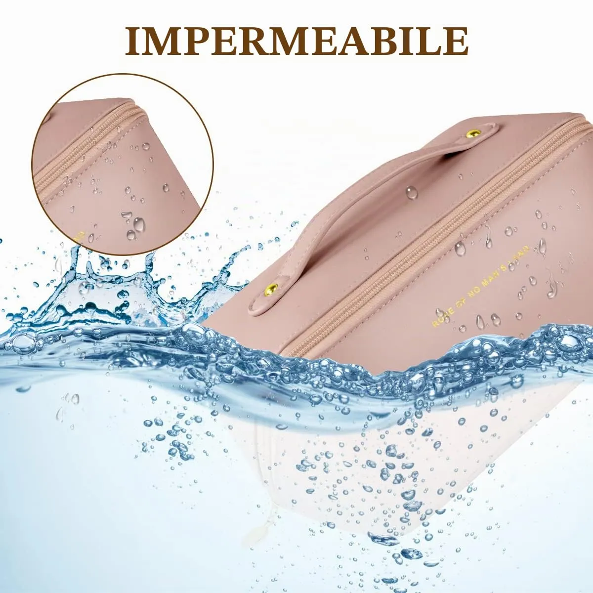 Aucuu Borsa Cosmetica da Viaggio, Beauty Case da Viaggio Donna, Borsa da Viaggio per Cosmetici, Borsa Cosmetica da Donna in Morbida Pelle PU, Borse da Toilette Impermeabile Portatile - immagine 7