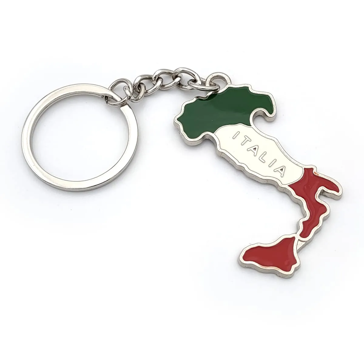 Powersell Portachiavi Tascabile con Anello Porta Chiavi Bandiera Nazionale Italiana Italia in Metallo, Accessorio per Uomo e Donna, Idea Regalo (ITALIA) - immagine 2