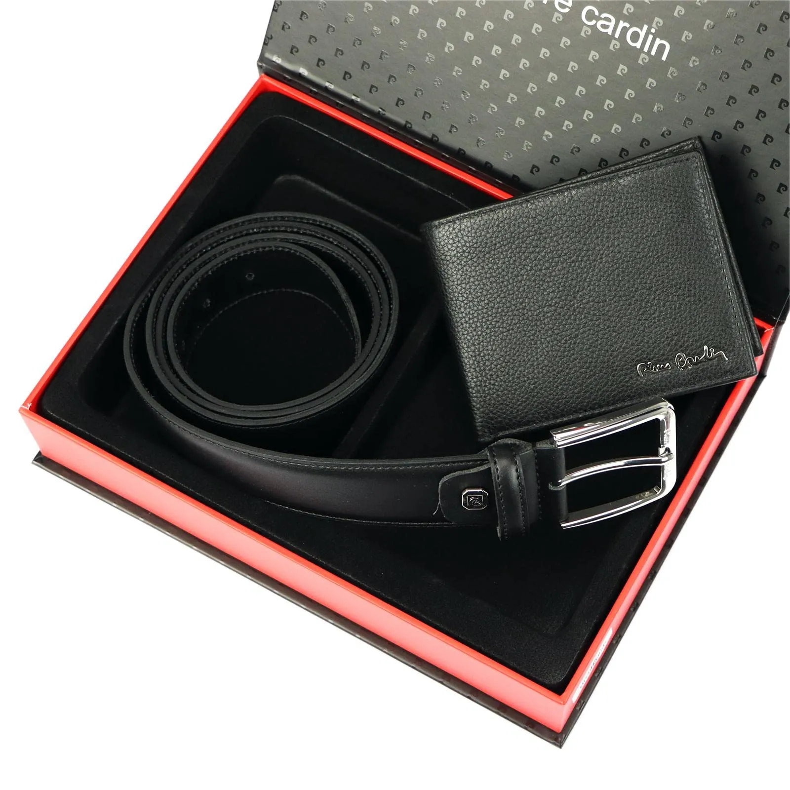 Pierre Cardin Set Regalo da Uomo: Portafoglio e Cintura Elegante in 100% Pelle Naturale - Minimalista per Natale, Anniversario, Compleanno - in Scatola, Cintura 120 cm - immagine 3
