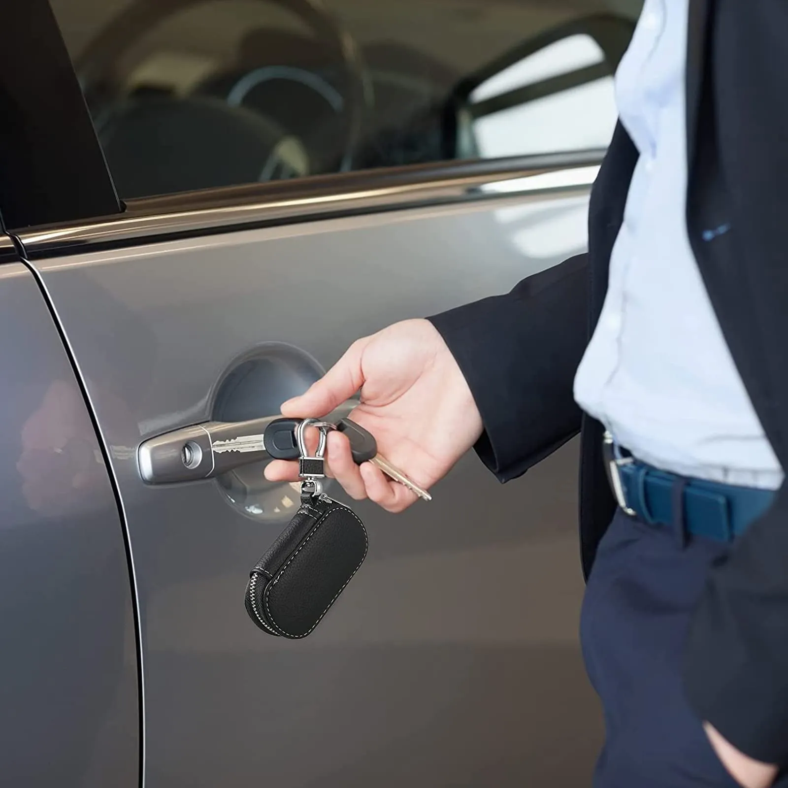 Leikedun Portachiavi per Auto (Nero) - immagine 6