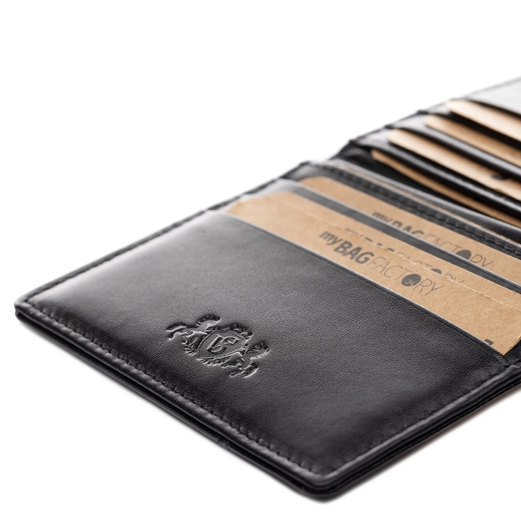 SID & VAIN® Porta tessere RFID protezione vera pelle EARNEST piccolo Portafogli (sottile) Portafogli ultrasottile uomo donna nero prodotto artigianale - immagine 3