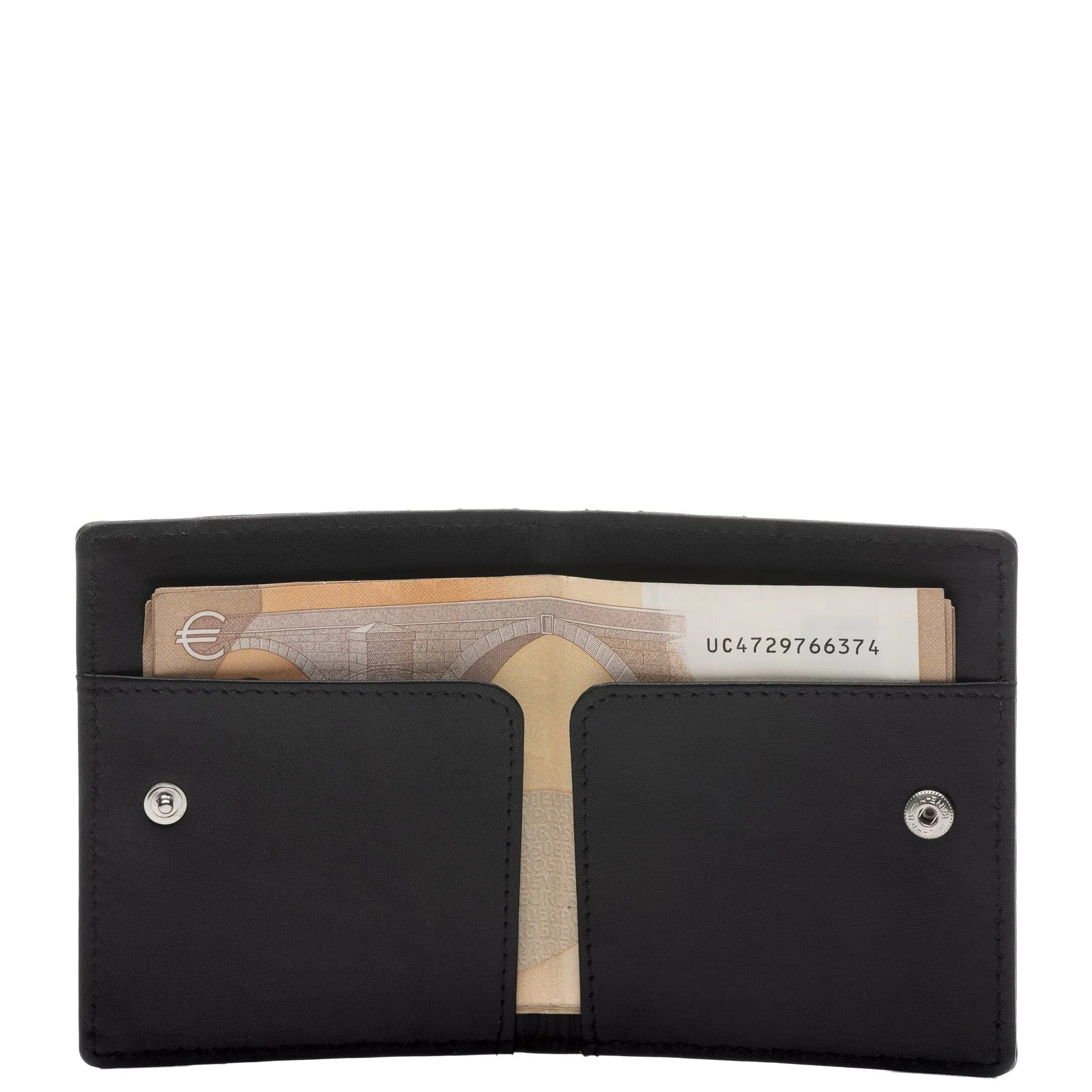 SID & VAIN® Porta tessere RFID protezione vera pelle EARNEST piccolo Portafogli (sottile) Portafogli ultrasottile uomo donna nero prodotto artigianale - immagine 4