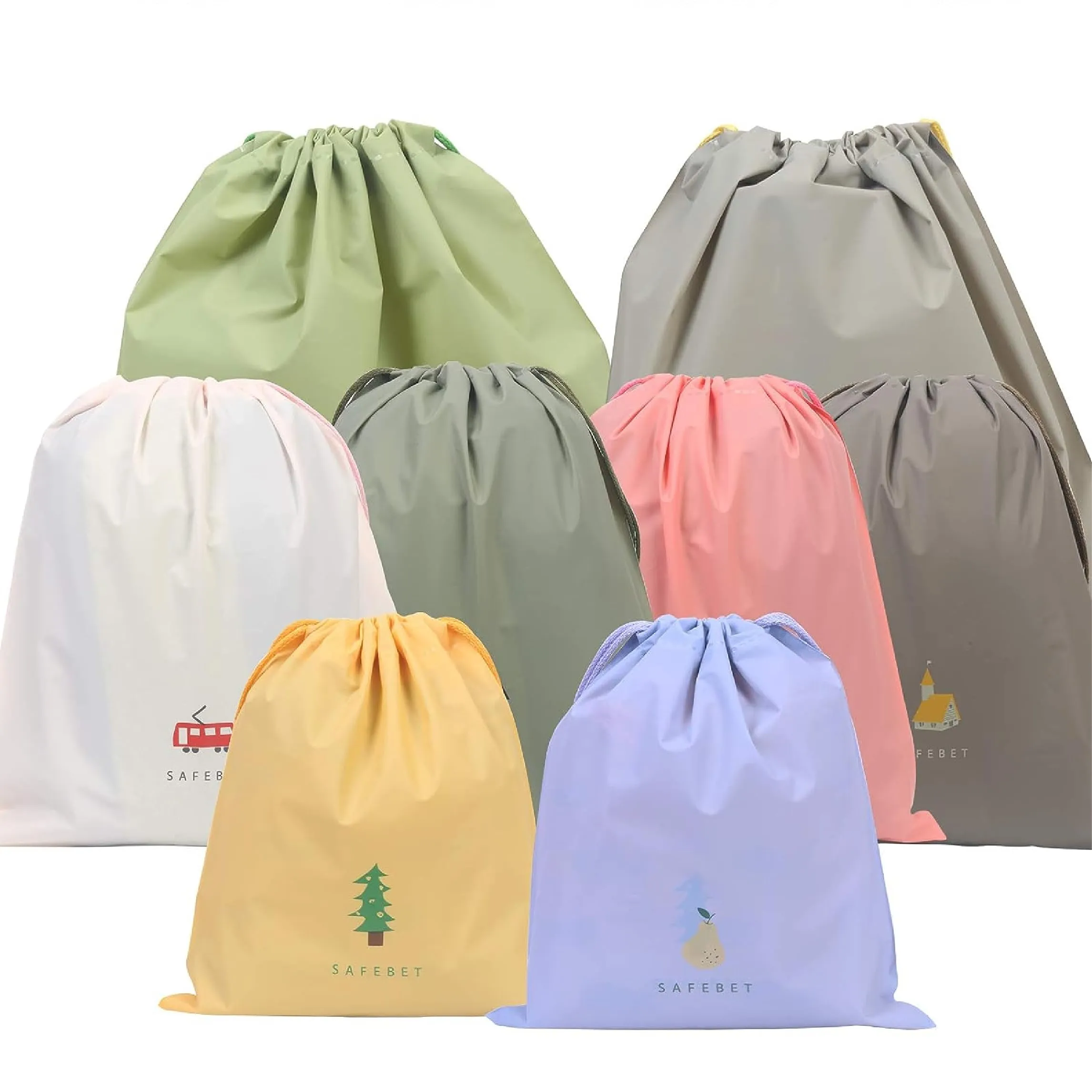 JSKWIKE 8 Pcs Sacchetti da Viaggio Impermeabili Immagazzinaggio Bags in Bag Zip Borsa Multifunzione per Vestiti Biancheria Intima Scarpe Cosmetico - immagine 1