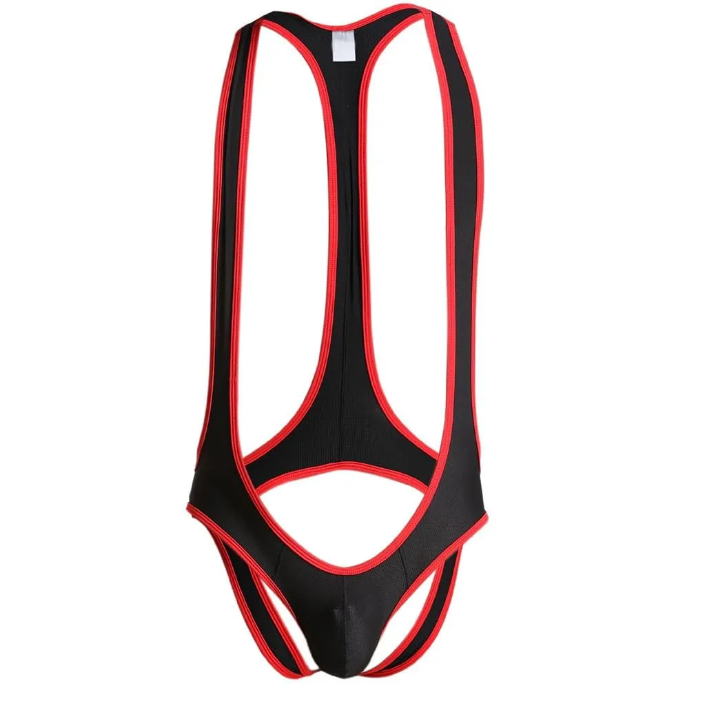 NewBull Mankini sexy Borat da uomo con rete, intimo aderente, pigiama elasticizzato e traspirante, per cosplay, lingerie, costume da bagno, Nero, taglia unica - immagine 4