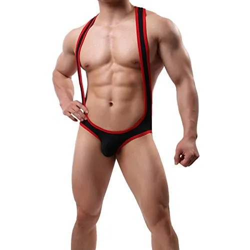 NewBull Mankini sexy Borat da uomo con rete, intimo aderente, pigiama elasticizzato e traspirante, per cosplay, lingerie, costume da bagno, Nero, taglia unica - immagine 5
