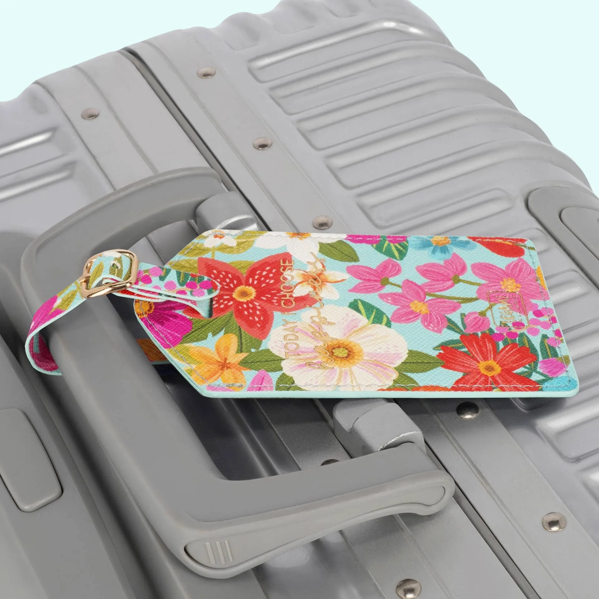 Legami - Etichetta Bagaglio, Luggage Tag per Valigia, Accessorio per Viaggio Aereo Crociera Treno, Tag del Bagaglio per Proteggi Dati in Pelle PU e Microfibra, Flowers - immagine 4
