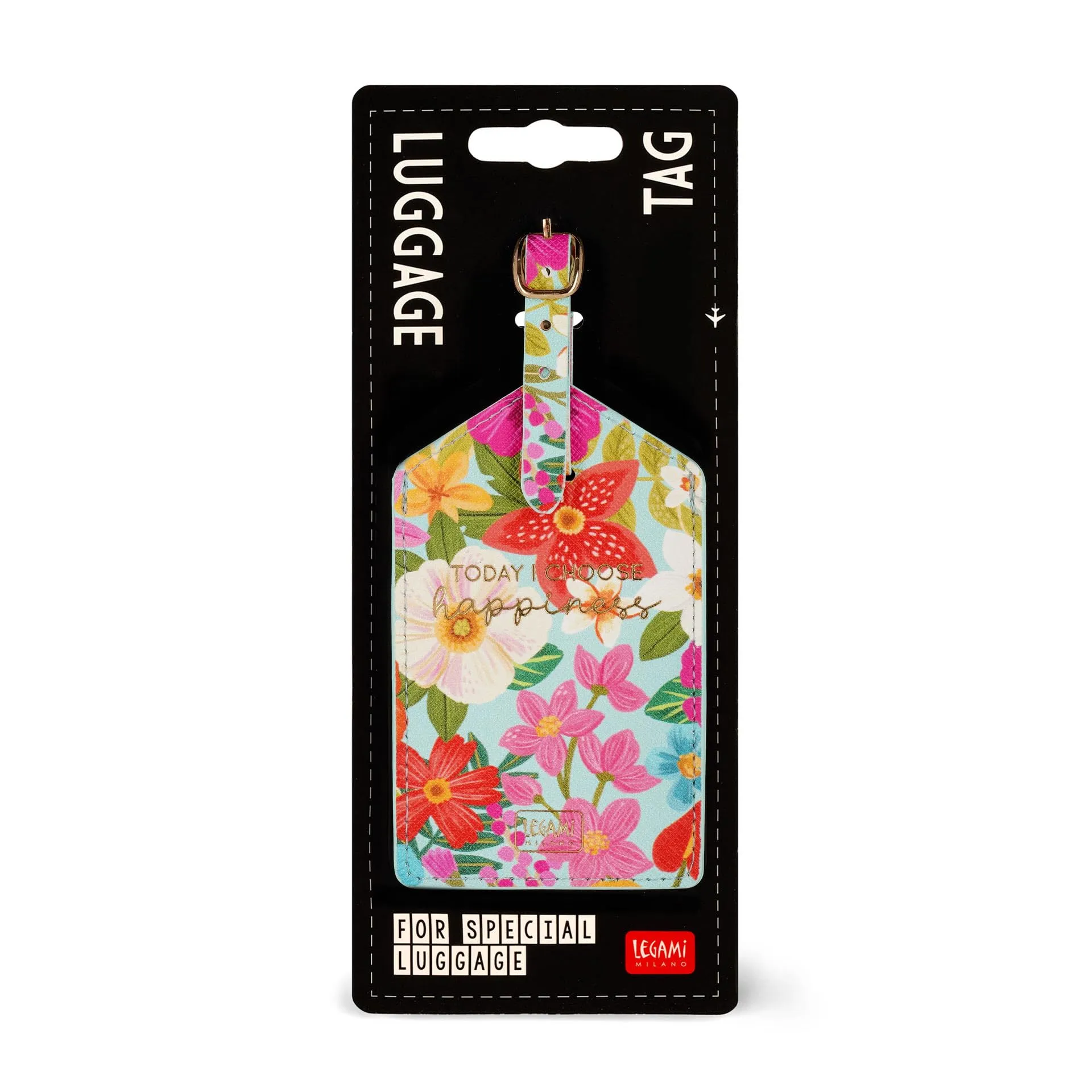 Legami - Etichetta Bagaglio, Luggage Tag per Valigia, Accessorio per Viaggio Aereo Crociera Treno, Tag del Bagaglio per Proteggi Dati in Pelle PU e Microfibra, Flowers - immagine 6