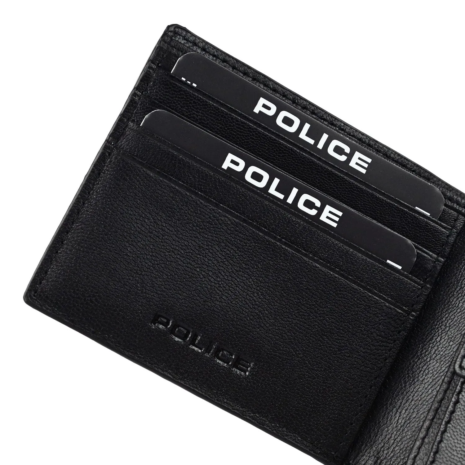 Police Portafoglio Uomo in Vera Pelle, Sottile Con Portamonete, Porta Carte di Credito e Scatola Regalo - immagine 8