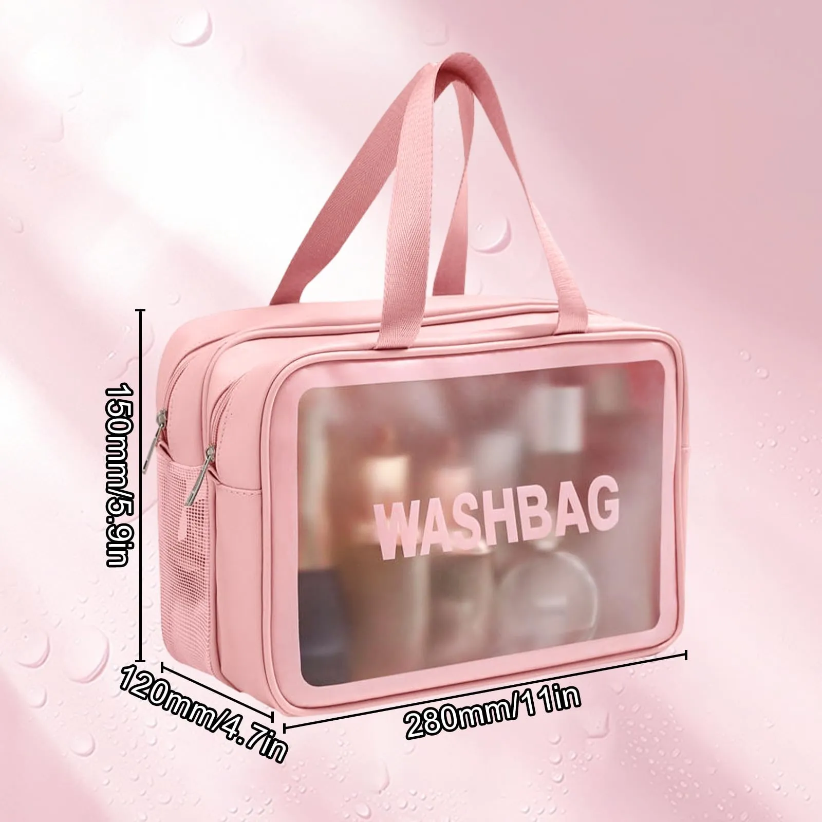 Borsa Cosmetica da Donna Borsa da Cultura da Uomo Asciutto e Separazione Nasale Portatile Impermeabile Borsa da Toilette con Grande Capacità 28 x 12 x 15 cm / 11,02 x 4,72 x 5,91 Pollice - immagine 5