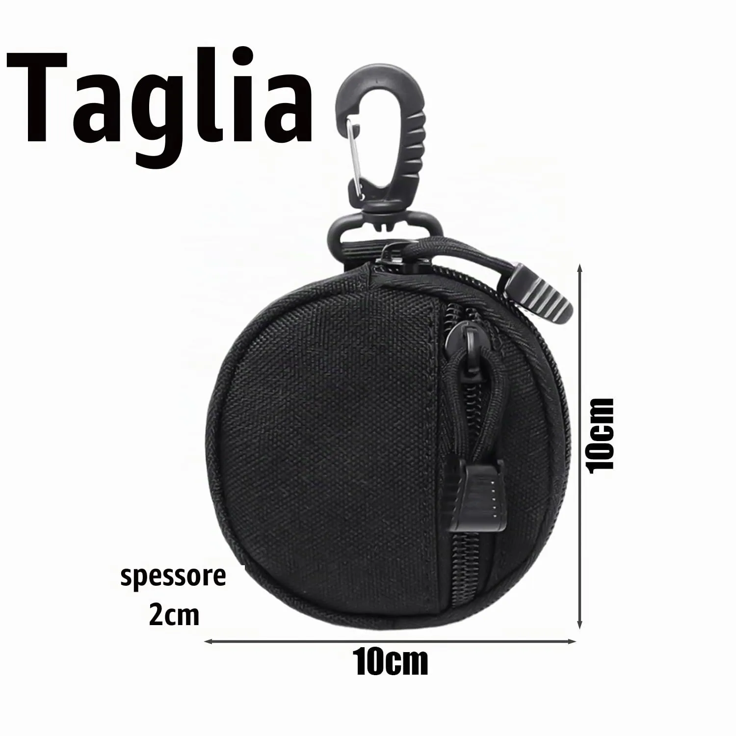 Portafoglio Portamonete Mini Borsa Uomo Con Portachiavi e Mini Zaino, Piccola Donna, Nero, 10 * 10 * 2,5 cm, Fashion - immagine 2