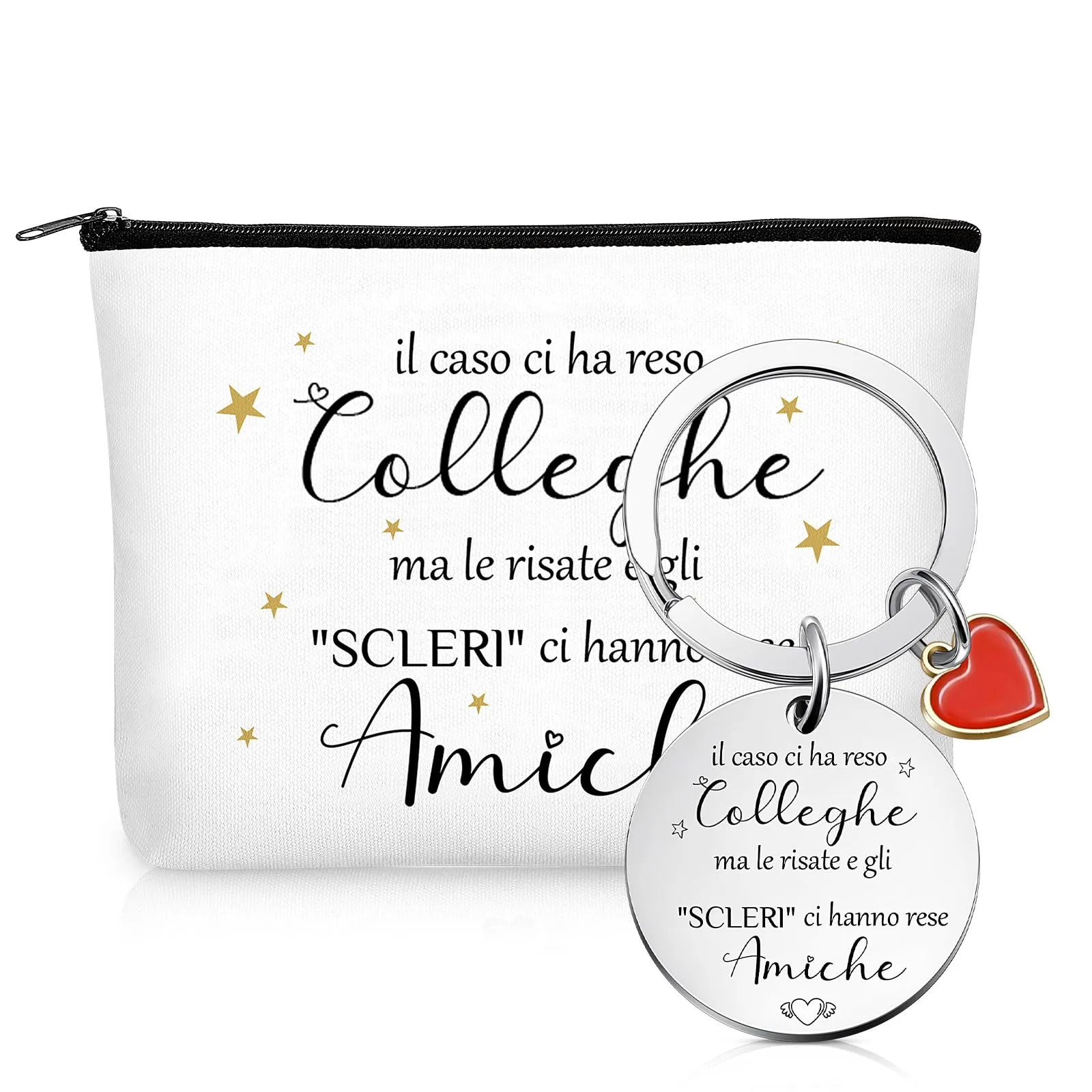 Weewooday Set di Regalo Portachiavi e Borsa in Tela per Colleghe - immagine 1