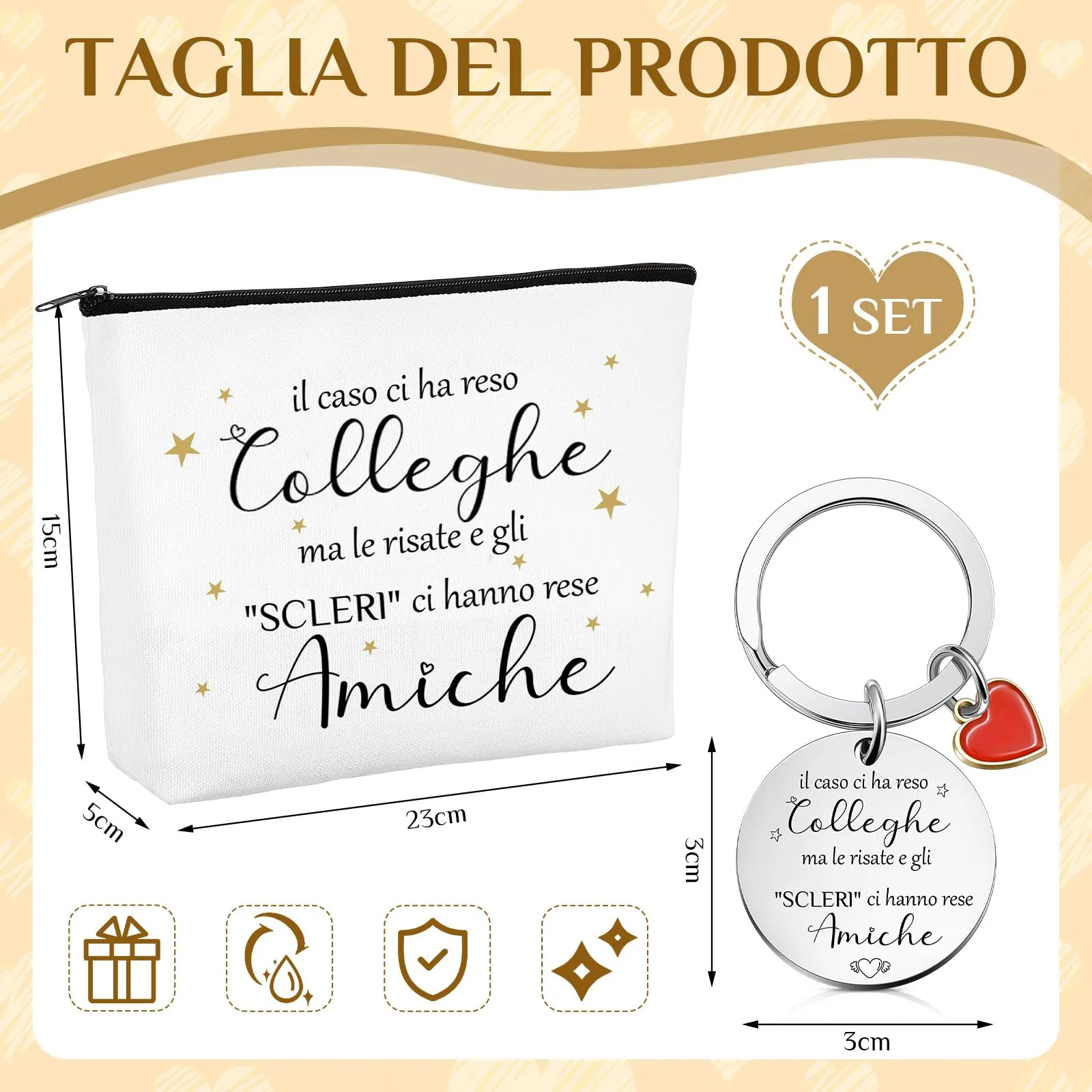 Weewooday Set di Regalo Portachiavi e Borsa in Tela per Colleghe - immagine 2