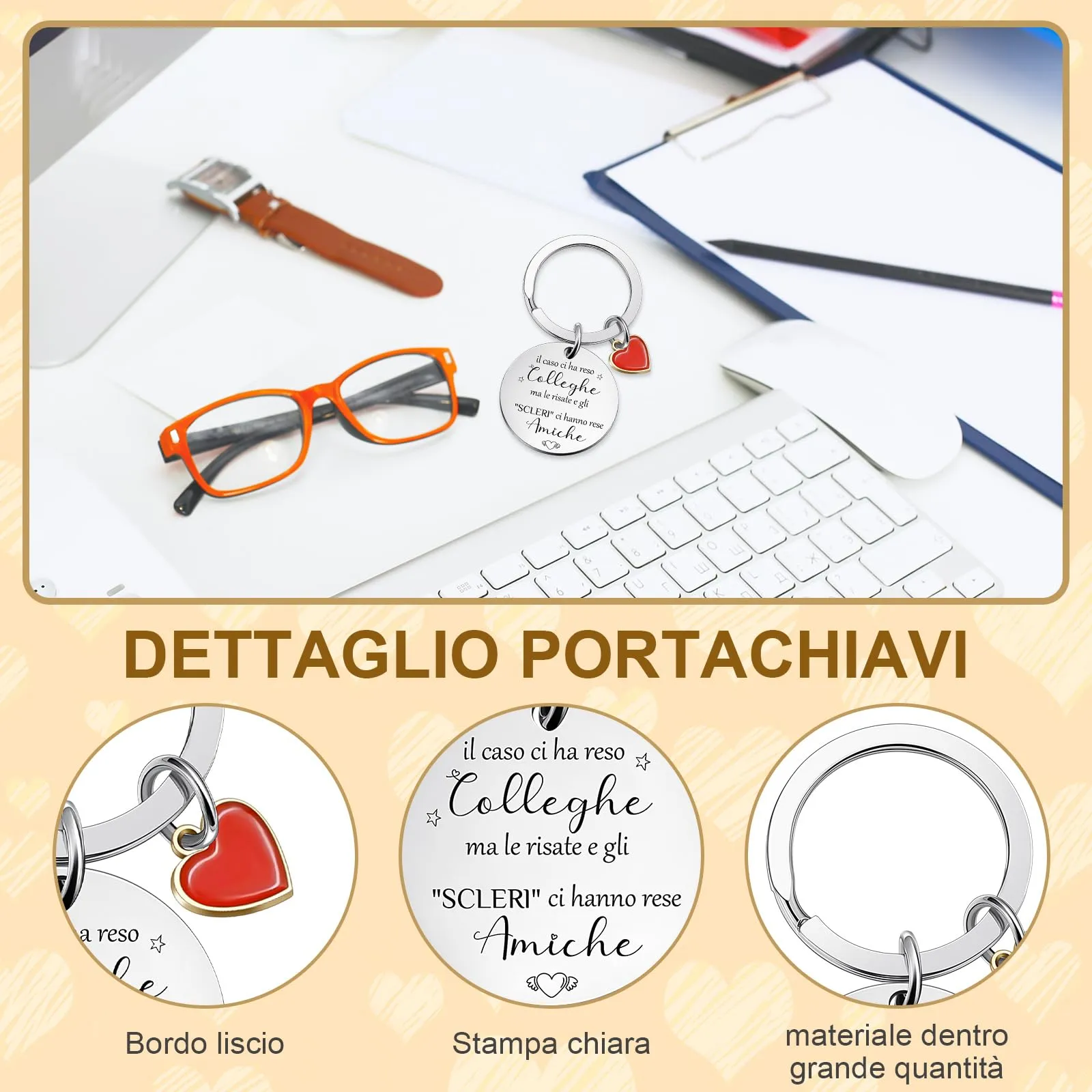 Weewooday Set di Regalo Portachiavi e Borsa in Tela per Colleghe - immagine 3