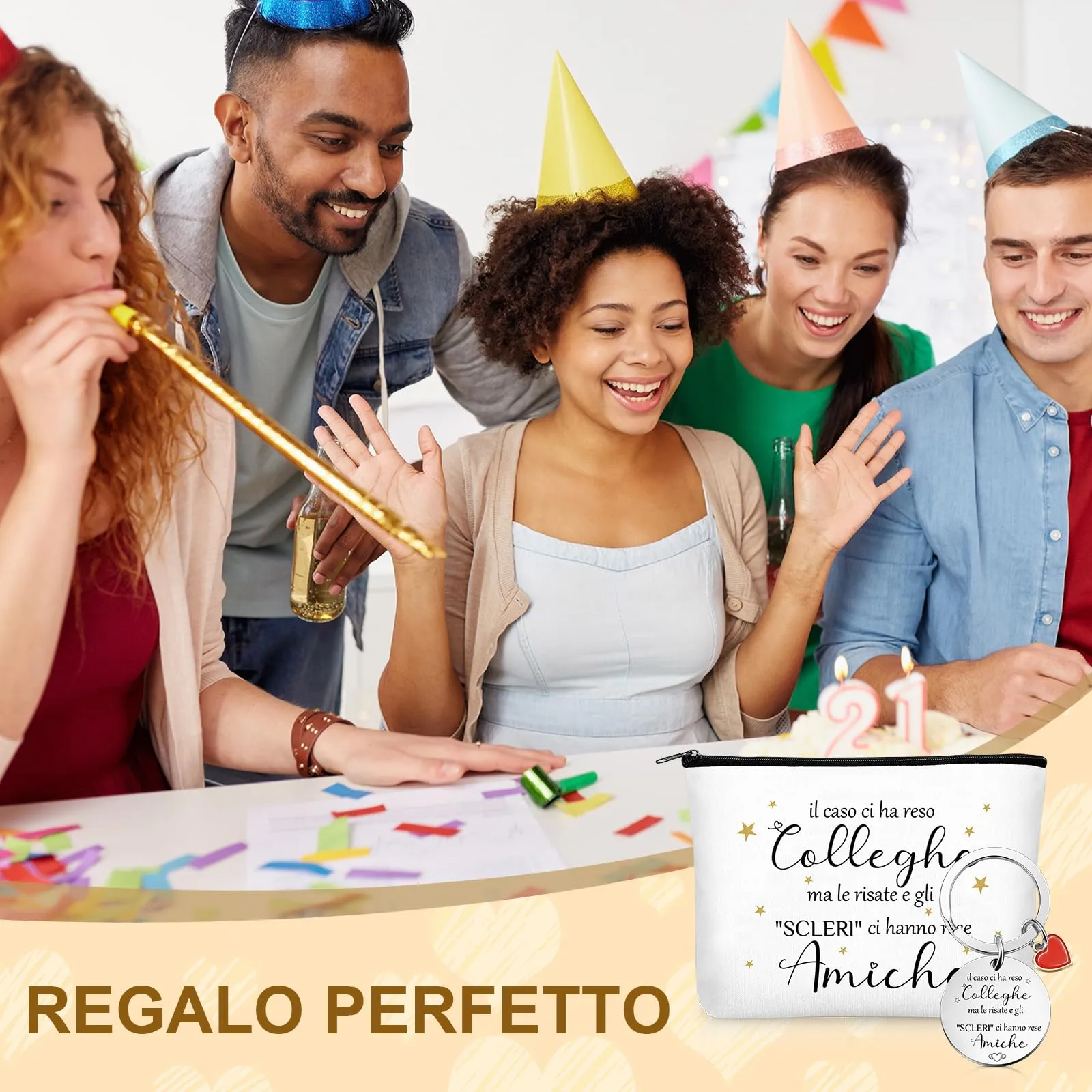 Weewooday Set di Regalo Portachiavi e Borsa in Tela per Colleghe - immagine 4