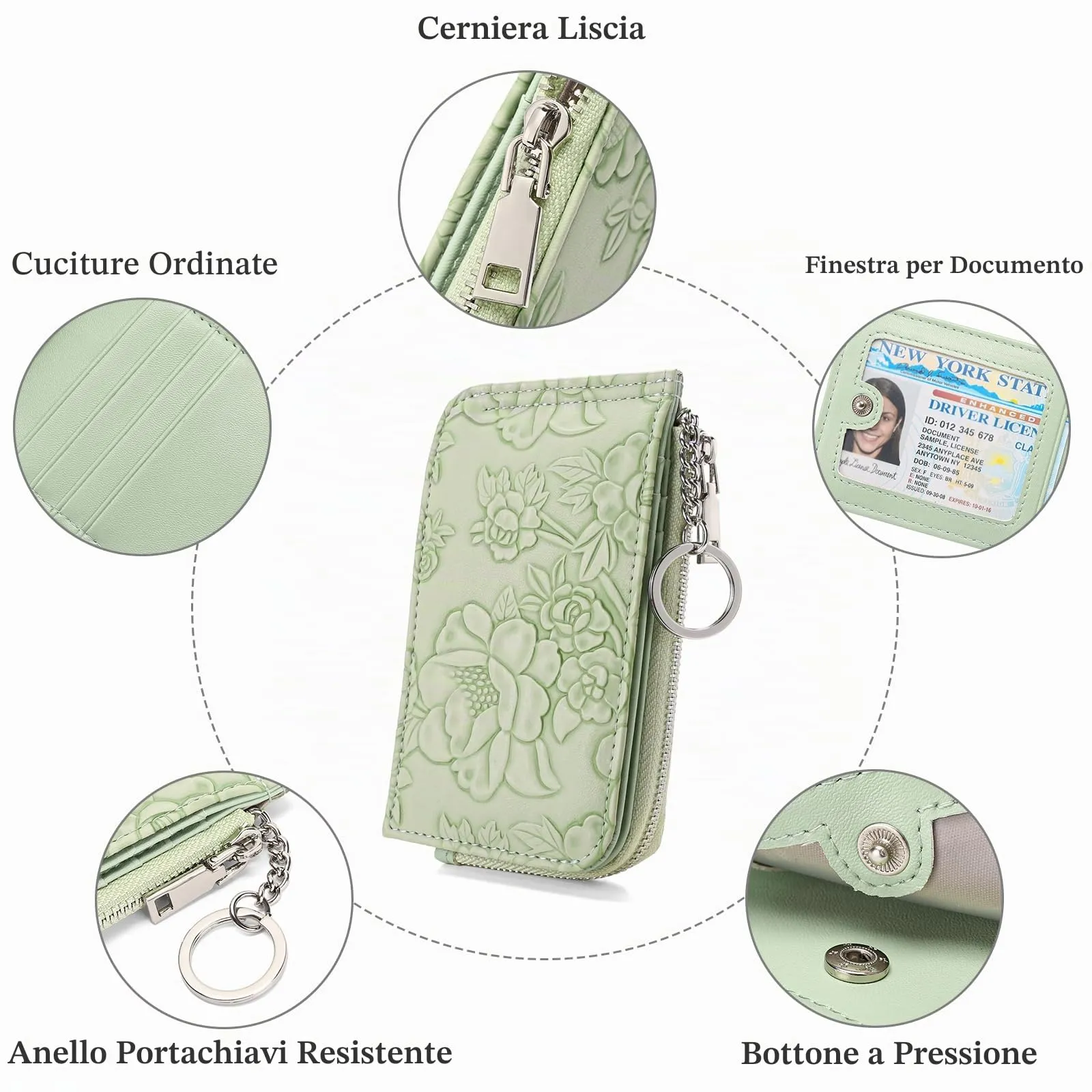 GAEKEAO Portafoglio Donna Piccolo con Blocco RFID Portafoglio da Donna con Tasca a Zip - immagine 3