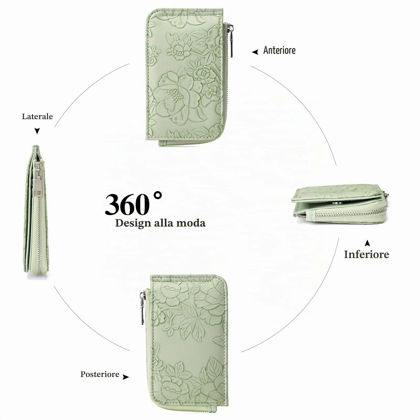GAEKEAO Portafoglio Donna Piccolo con Blocco RFID Portafoglio da Donna con Tasca a Zip - immagine 6