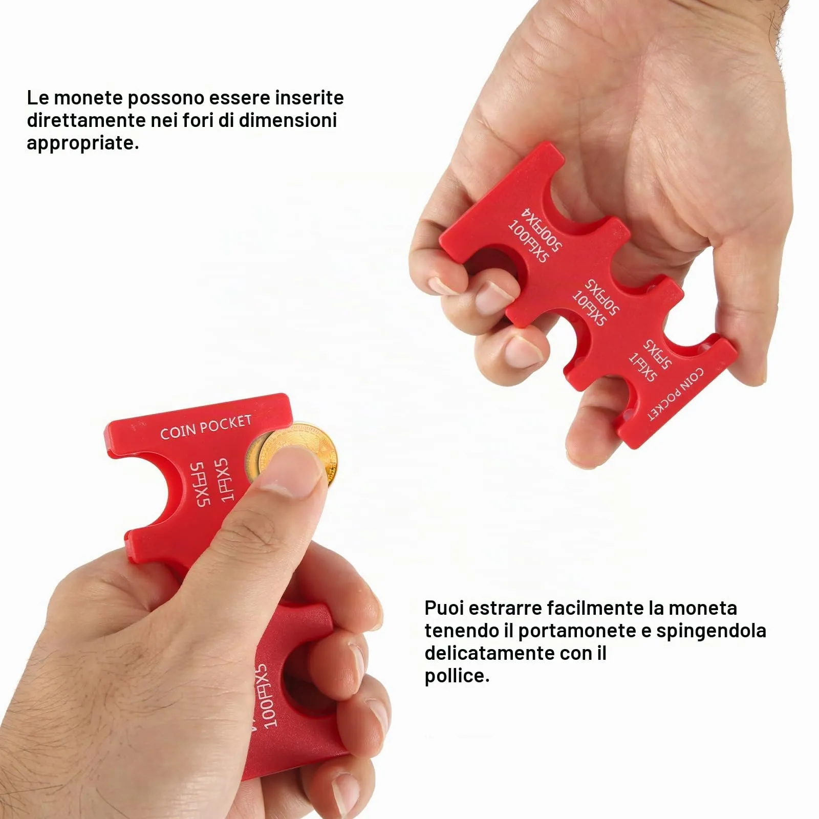 2 con monete 6 slot rettangolari in plastica portamonete in yen giapponese - immagine 5