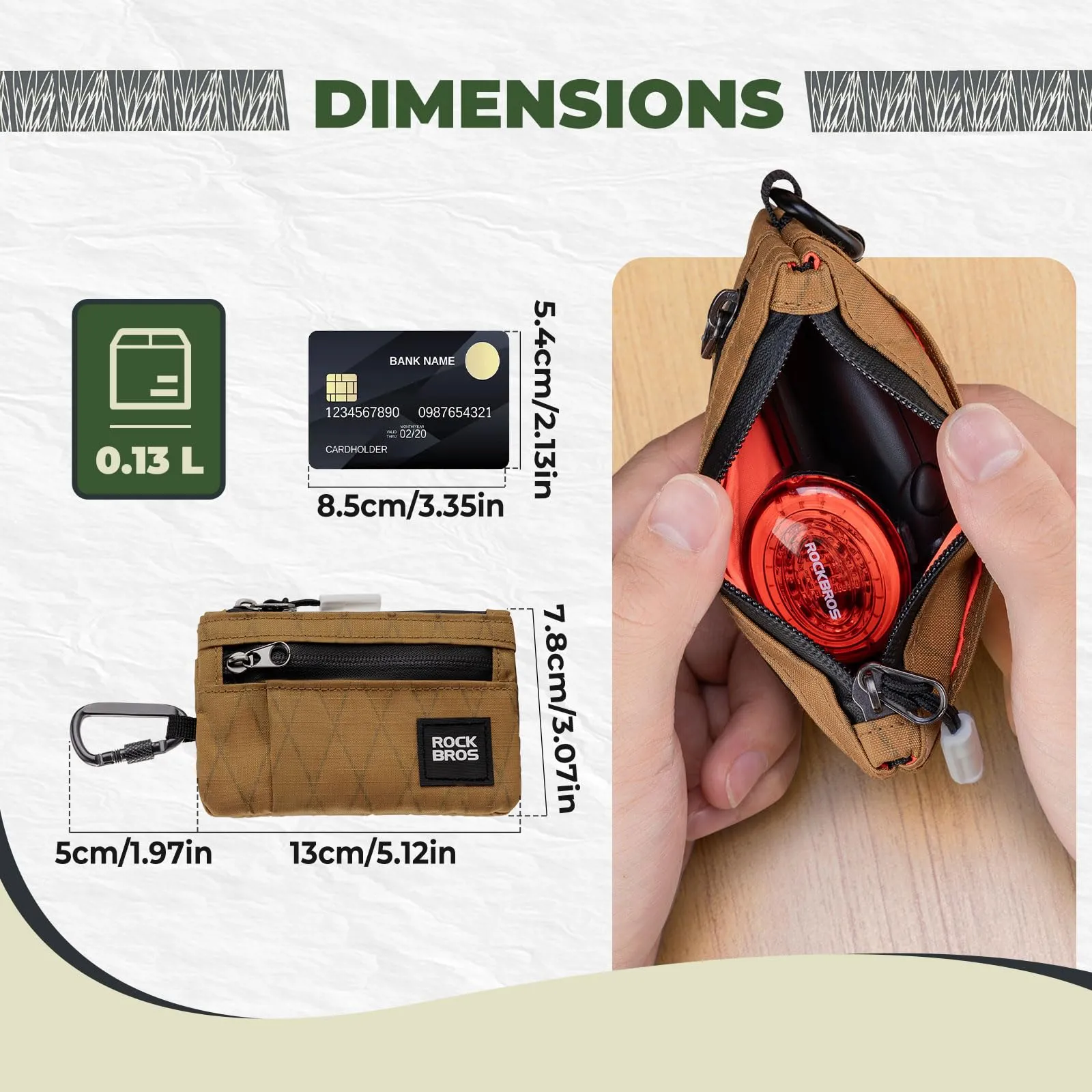 ROCKBROS Portafoglio Uomo Donna Slim, Porta Carte Credito Piccola Portatile - immagine 2