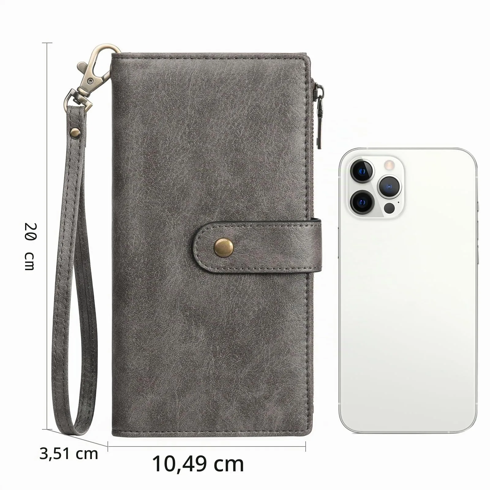 GOIACII Portafoglio Donna in Pelle Blocco RFID Formato Lungo Portafogli Grande Capacità per Carte di Credito con polso - immagine 6