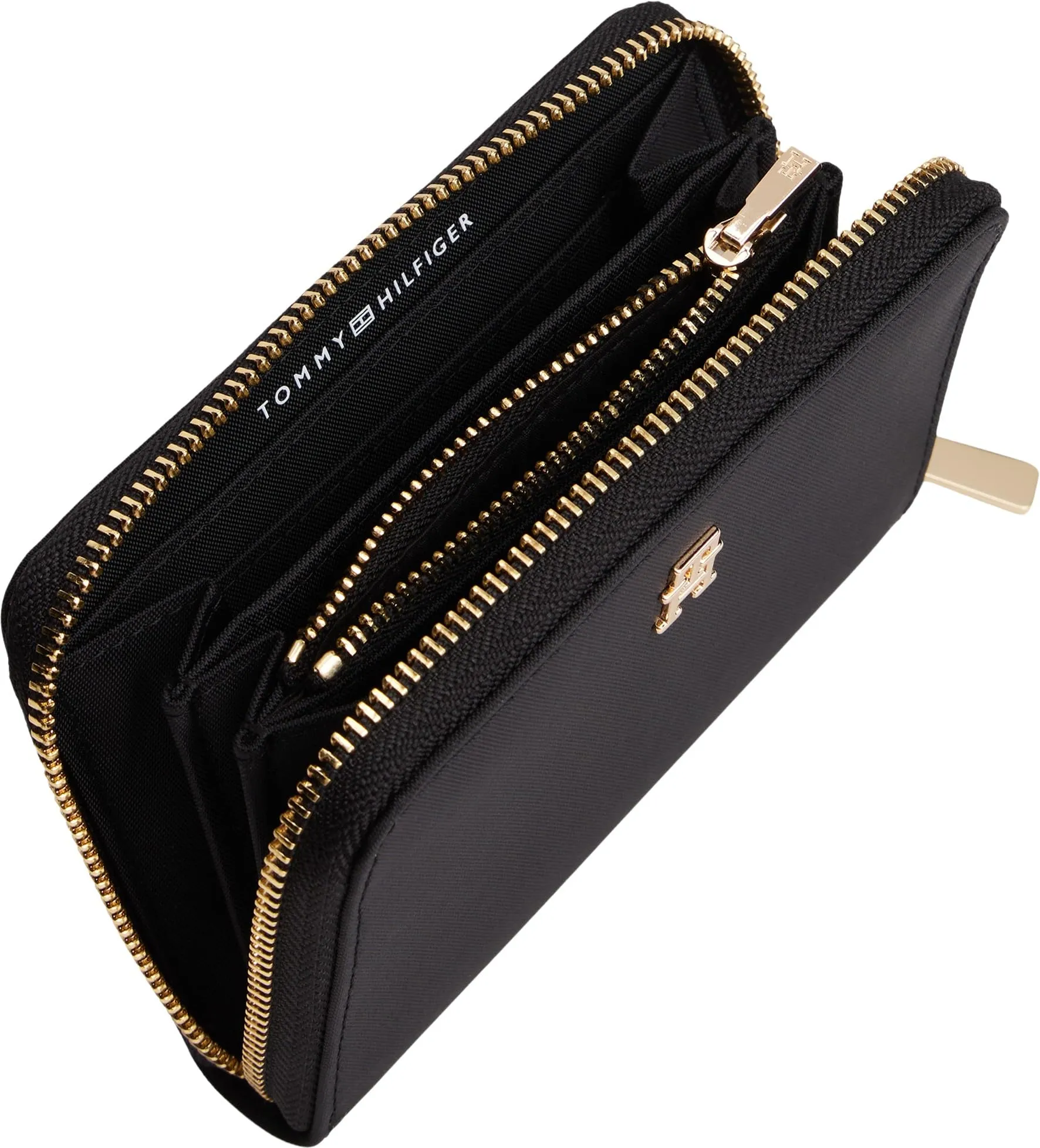 Tommy Hilfiger Donna Portafogli Icon Nylon con Zip, Nero (Black), Taglia Unica - immagine 4