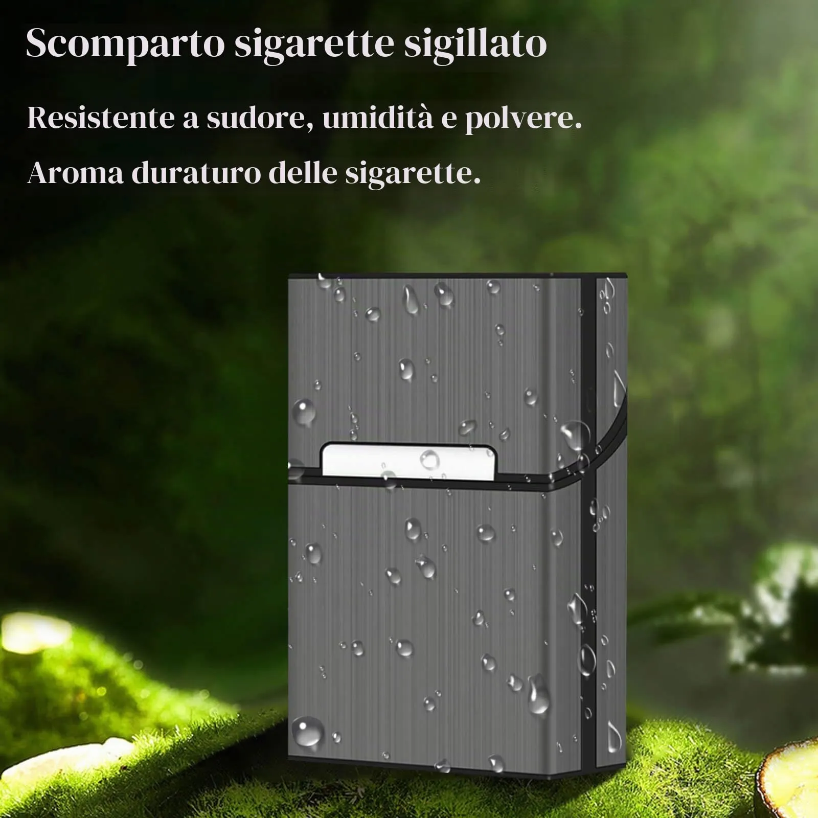 DxxD Portasigarette in Metallo, 3 Pezzi Portasigarette Viaggi Alluminio in Plastica e Alluminio per ca.20 Sigarette, Portasigarette da Uomo da Donna con Coperchio Magnetico (Nero, Grigio, Blu) - immagine 4