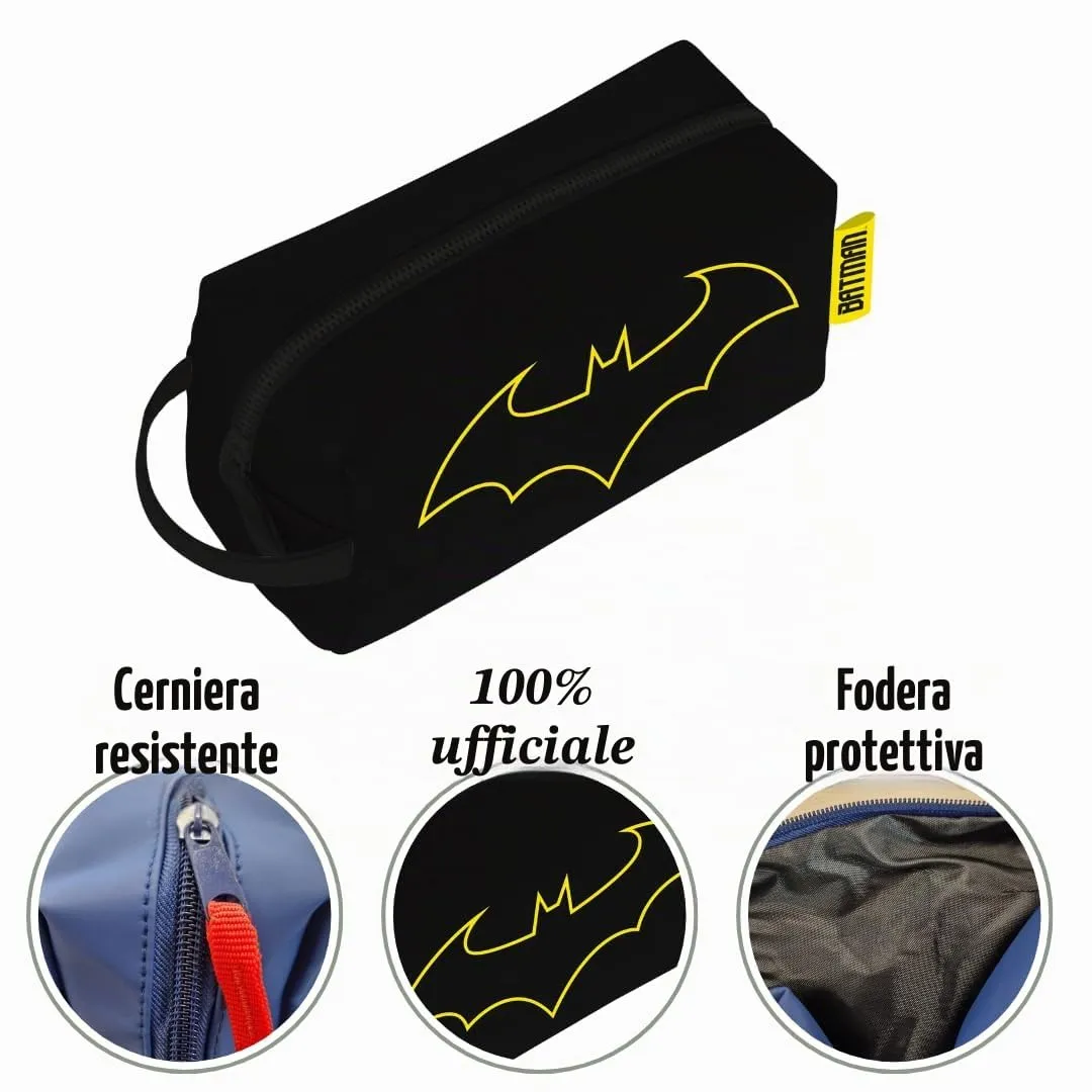 ARDITEX, Batman Beauty Case Impermeabile, Borsa da Toilette per Uomo e Bambino, Astuccio 100% PU, Ideale per organizzare Prodotti per l’Igiene o i tuoi piccoli Oggetti, 3 x 22 x 8 cm - immagine 4