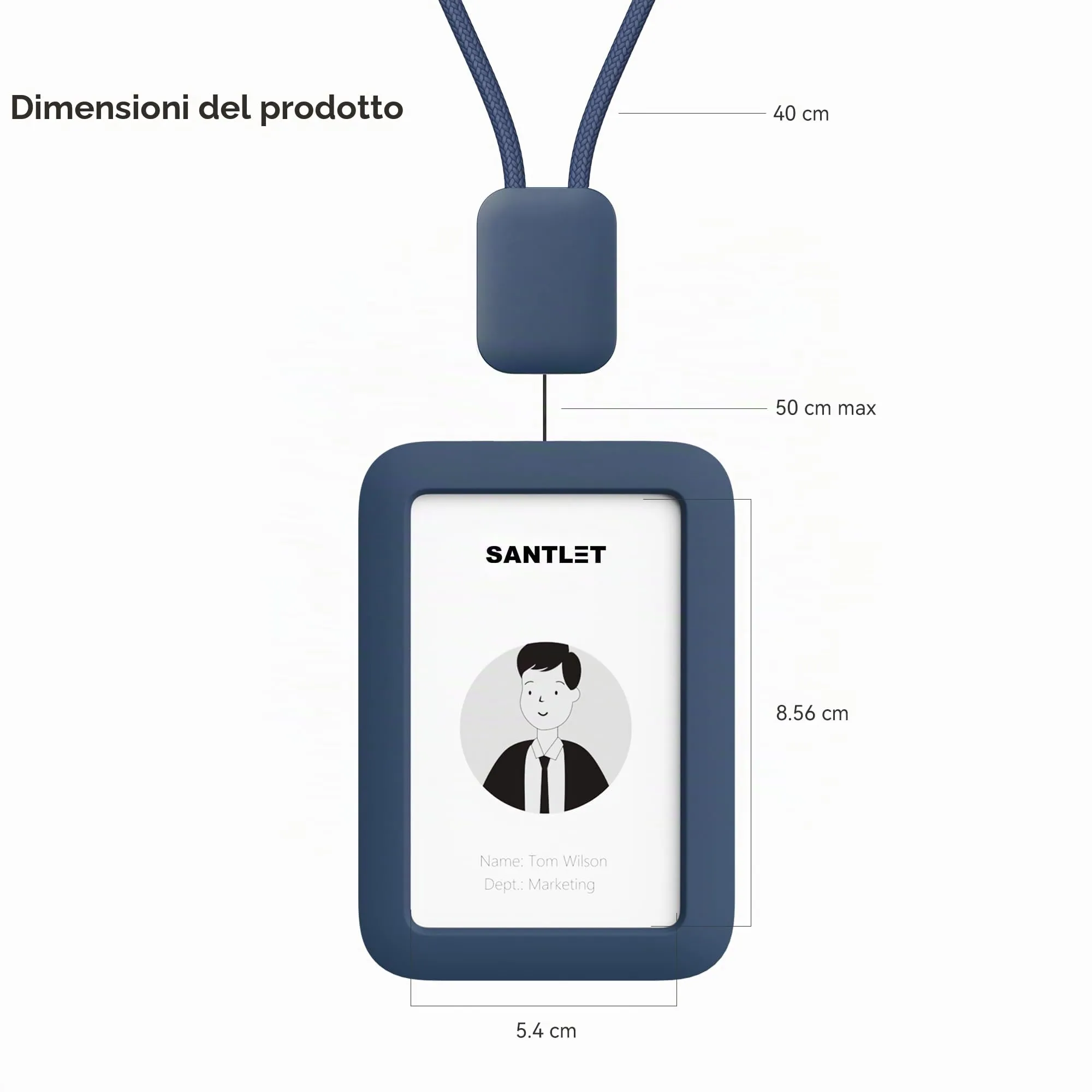 SANTLET Cordino per Portabadge, Silicone Morbido, Cavo Retrattile - immagine 2