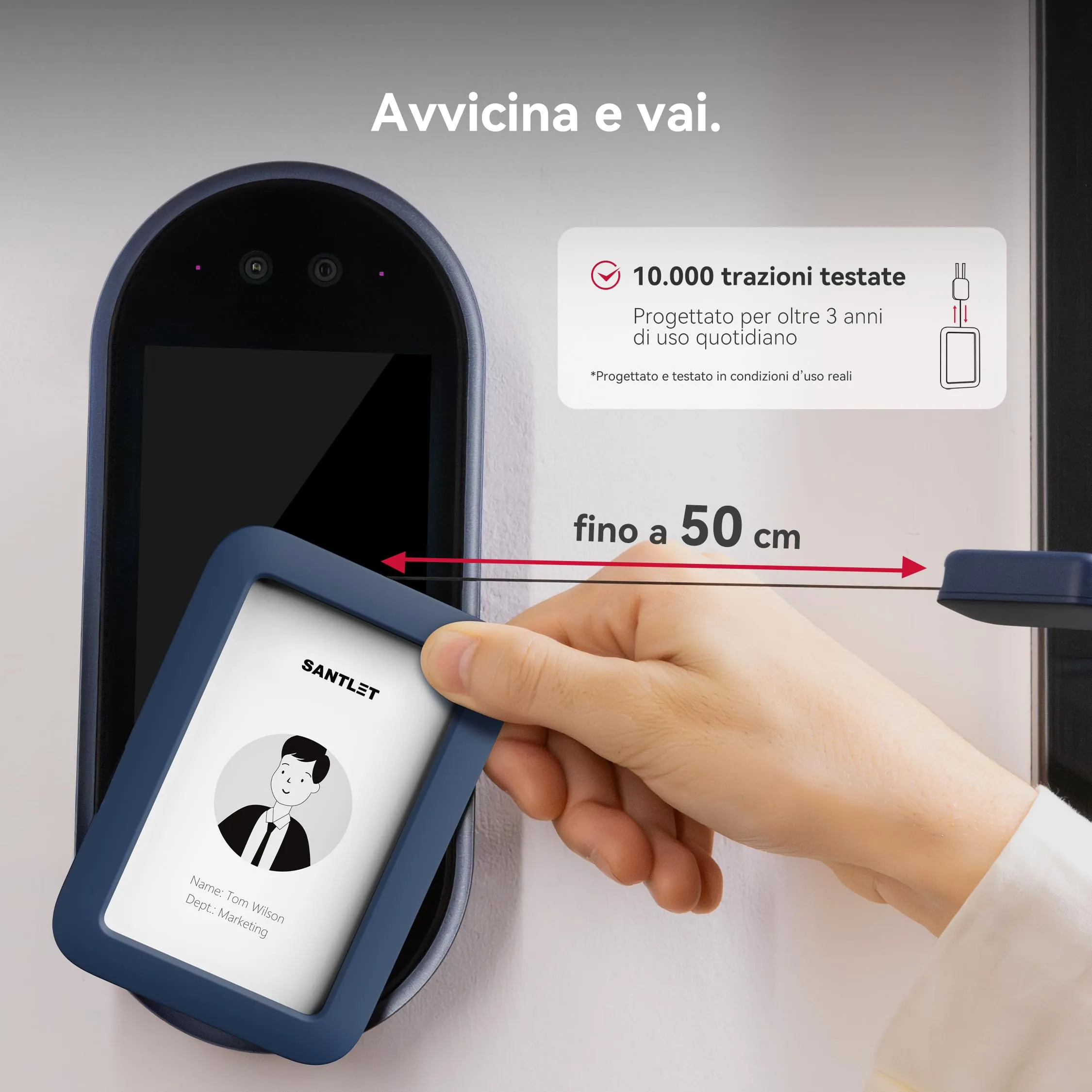 SANTLET Cordino per Portabadge, Silicone Morbido, Cavo Retrattile - immagine 8
