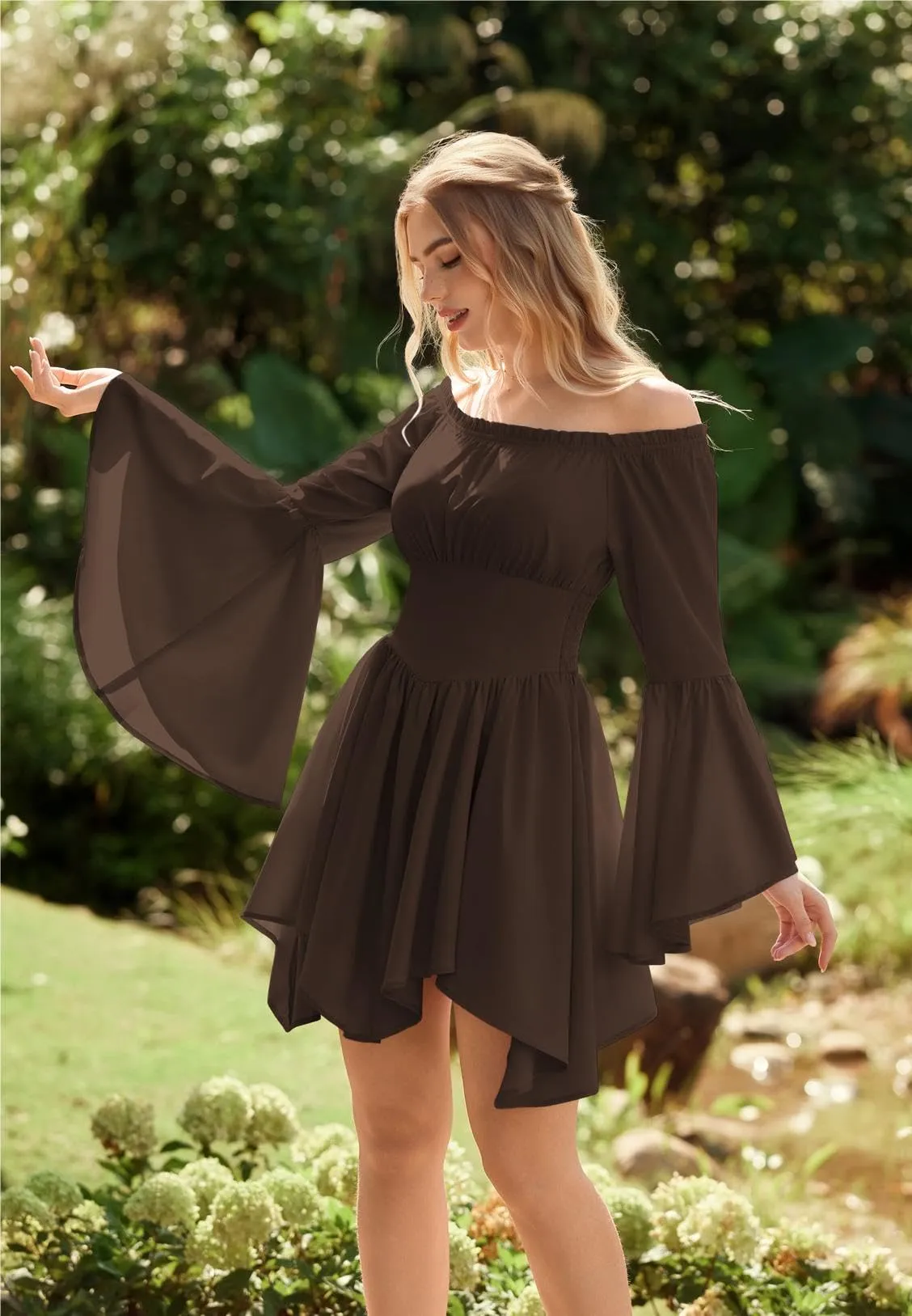 SCARLET DARKNESS Abito da pirata da donna, spalle scoperte, maniche - immagine 2