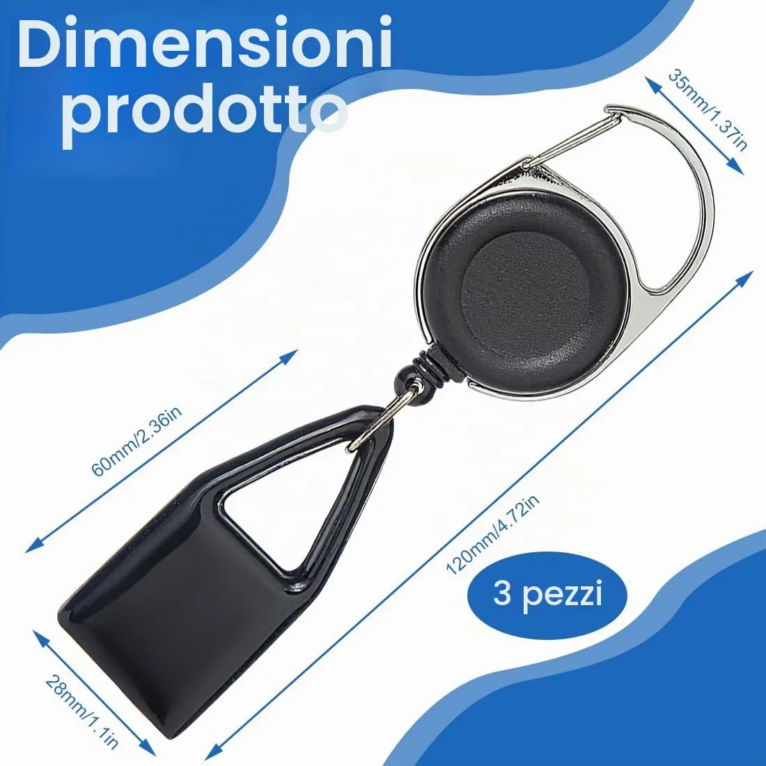 YOFDAL 3 Pezzi Porta porta accendino allungabile portachiavi allungabile Protezione Antifurto(Nero) - immagine 2