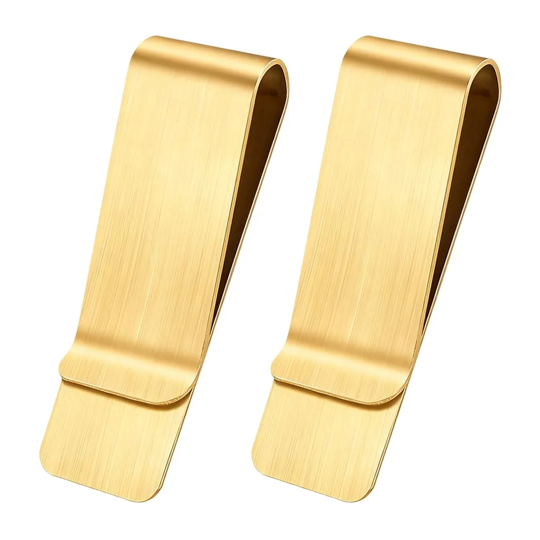 GNALIA Fermasoldi Uomo In Acciaio Inox Dorato, Clip Metallica Per Banconote E Carte Di Credito, Dimensioni 5Cm X 2.6Cm, 2 Pezzi, Per Contanti E Documenti - immagine 7