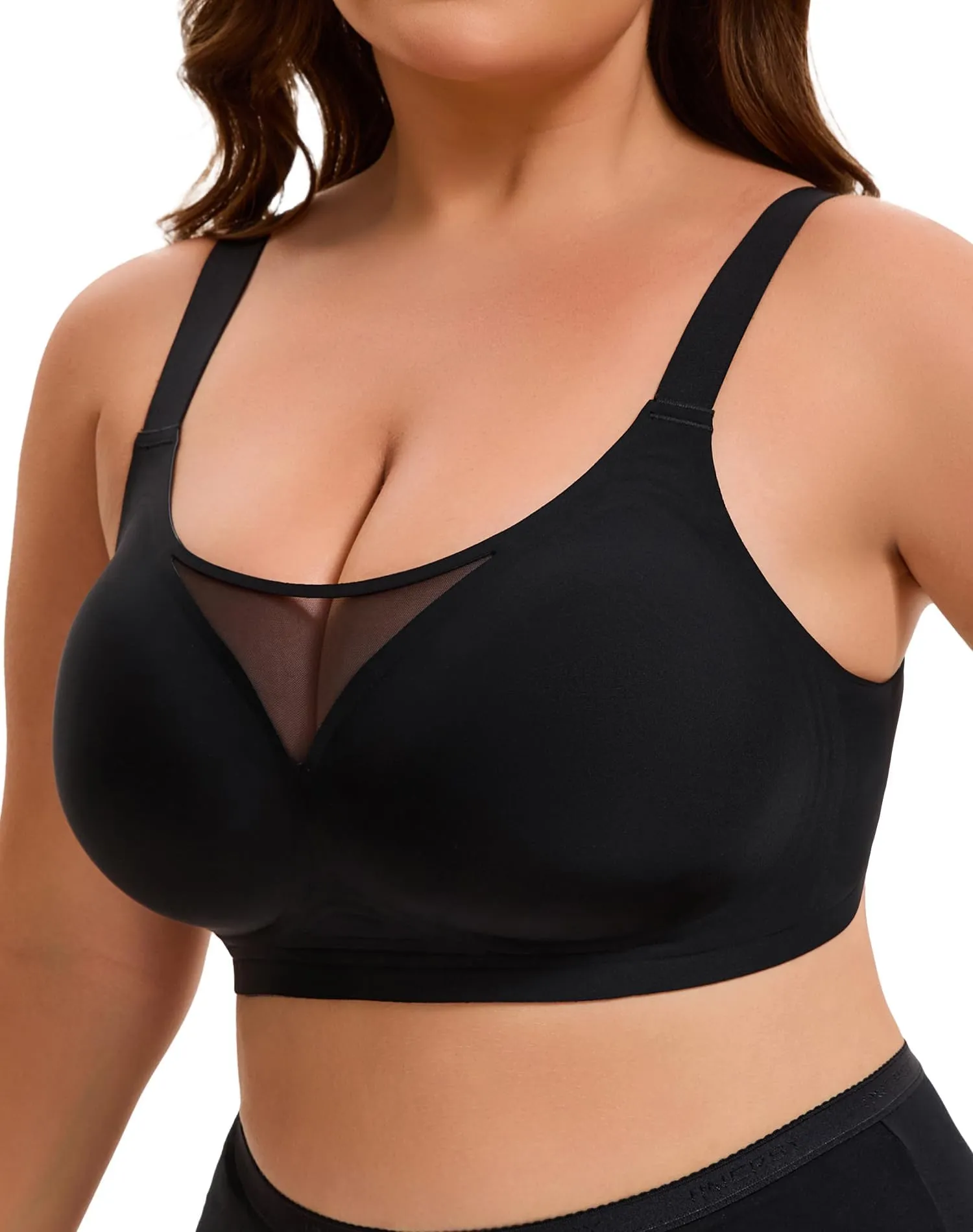 INNERSY Reggiseno senza ferretto taglia grande, Minimizer, Reggiseno a coppa piena, Bustier imbottito, Bralette, 1 confezione, 4XL - immagine 1