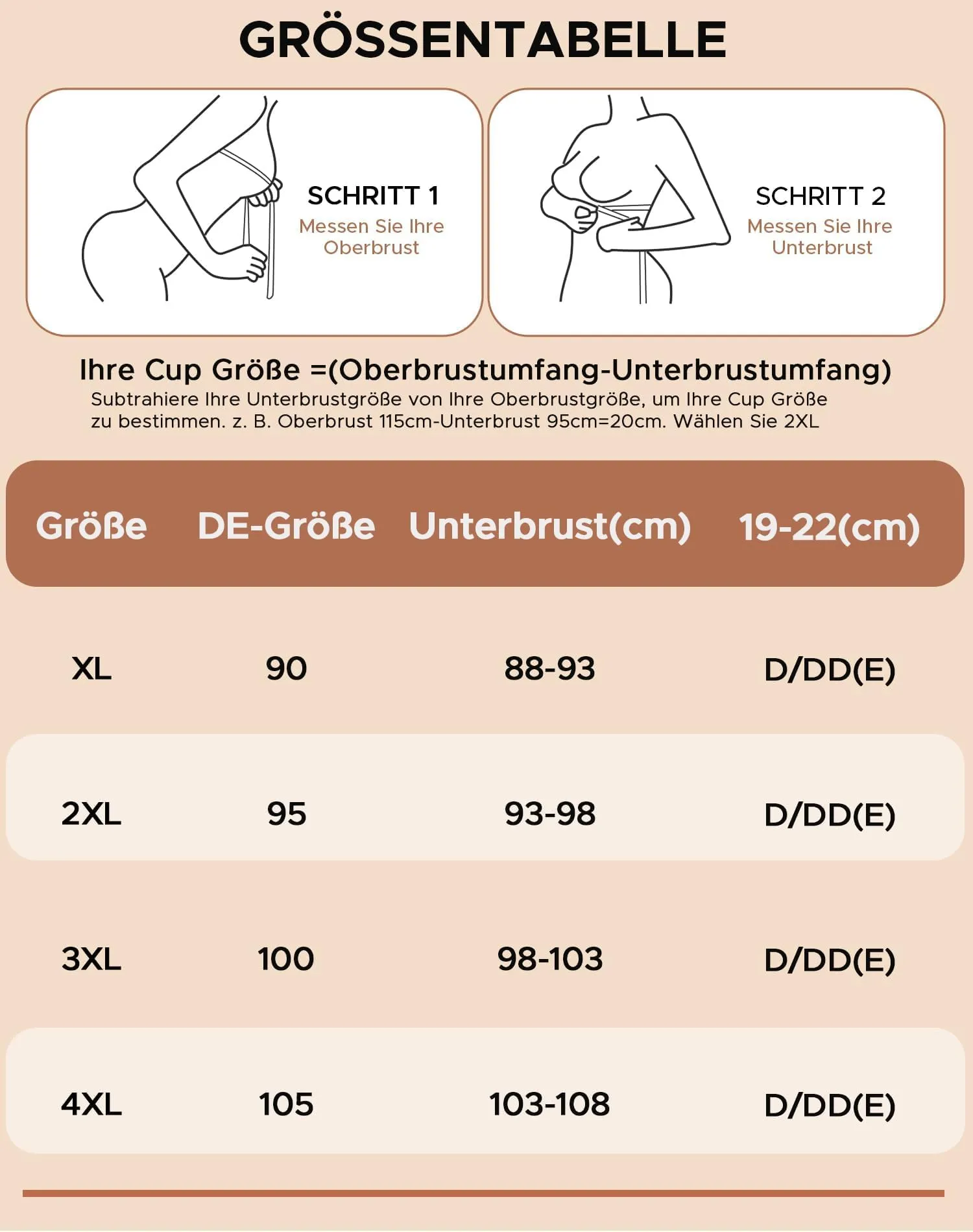 INNERSY Reggiseno senza ferretto taglia grande Minimizer Reggiseno da donna coppe intere Bustier Imbottito Bralette 1 confezione, XXL - immagine 6