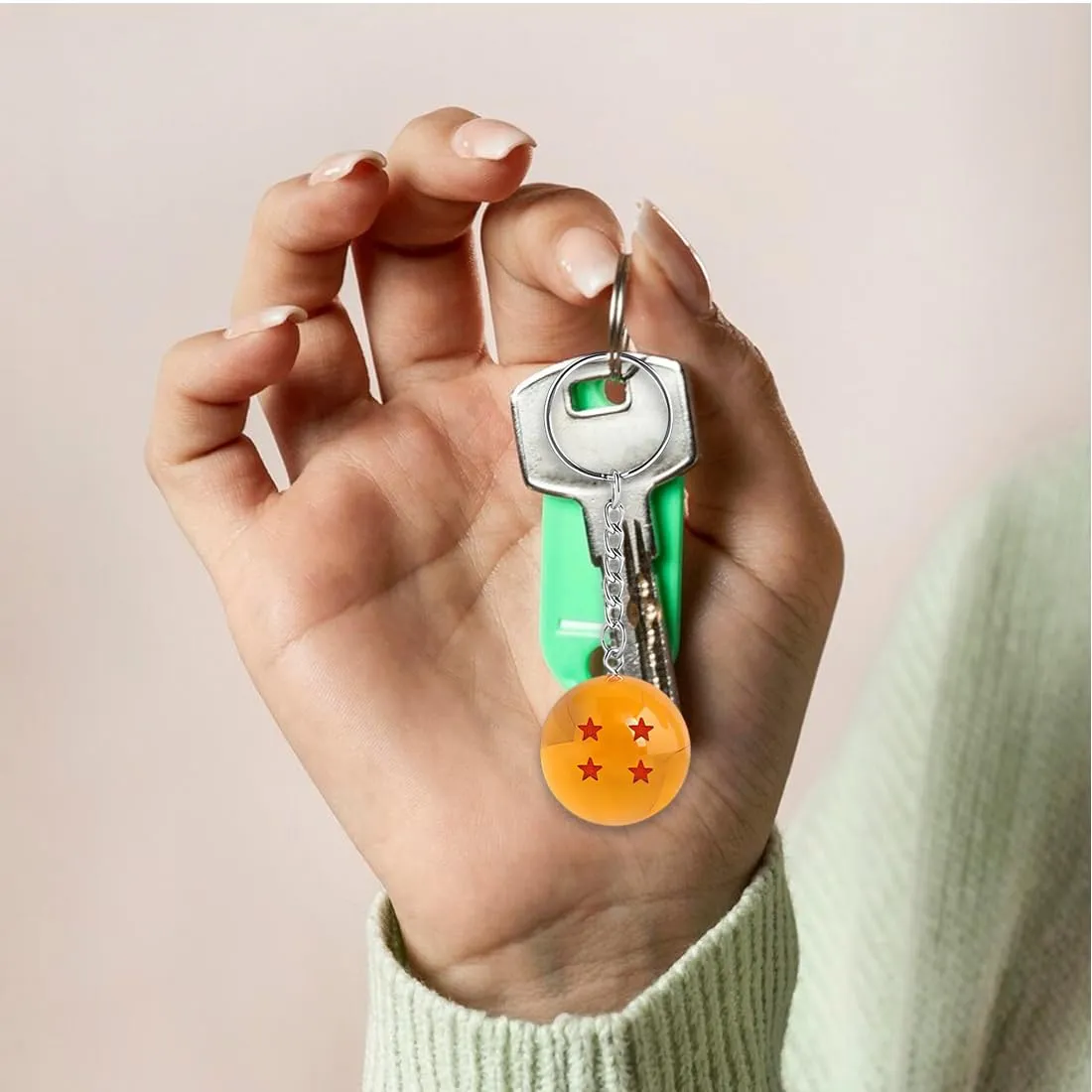 AEIXYA Portachiavi, 3D Drago Sfera Anime Portachiavi, Kawaii Drago Sfera Animekeychain,Cartoon Anime Portachiavi Per Bambini E Adolescenti, Regalo(4 Stelle,D) - immagine 4