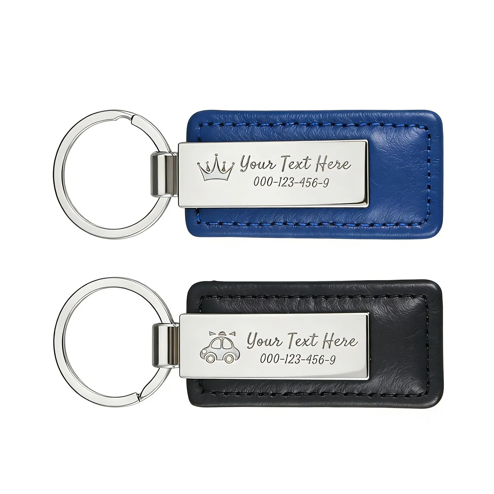 Youdian Portachiavi Personalizzato, Portachiavi in Pelle Personalizzato con Incisione di Testo/Logo/Data - Per Chiavi di Auto, Unisex - immagine 1