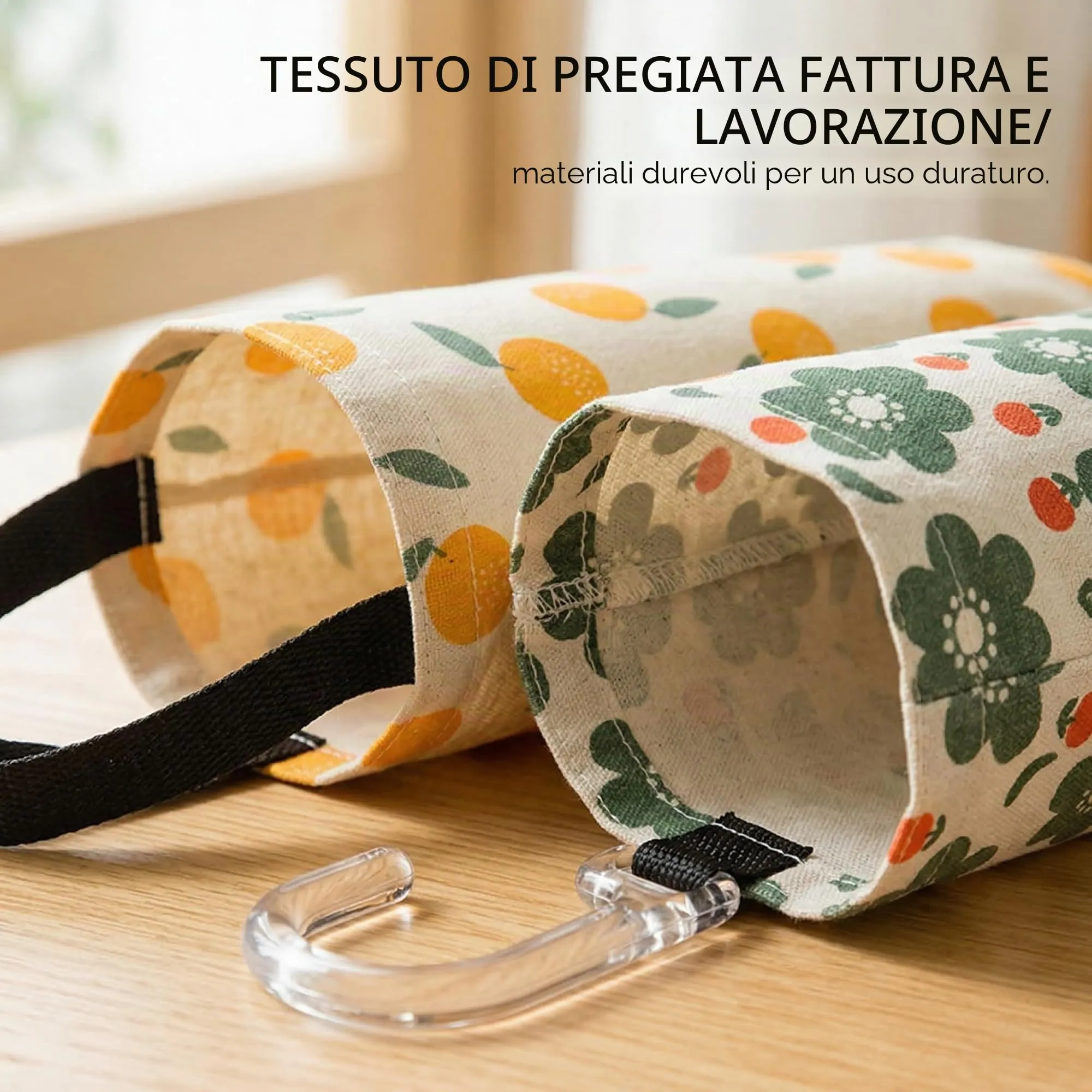 FUHAMJ 2 Pezzi Porta Sacchetti Di Plastica Con 2 Ganci Adesivi Porta Sacchetti Spazzatura Porta Sacchetti Cucina Porta Buste Spesa Appendere Alla Parete - immagine 3