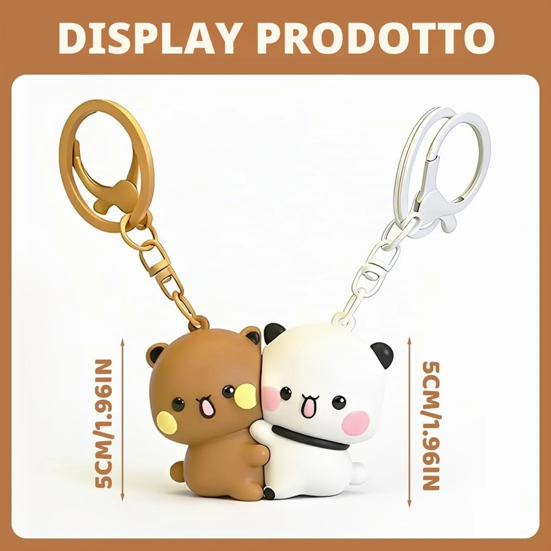 LAKPYN Bubu Dudu Portachiavi A Tema Anime,Forma Carina Di Panda Dei Cartoni Animati,Per Ciondoli Per Borse,Regali Di San Valentino - immagine 6