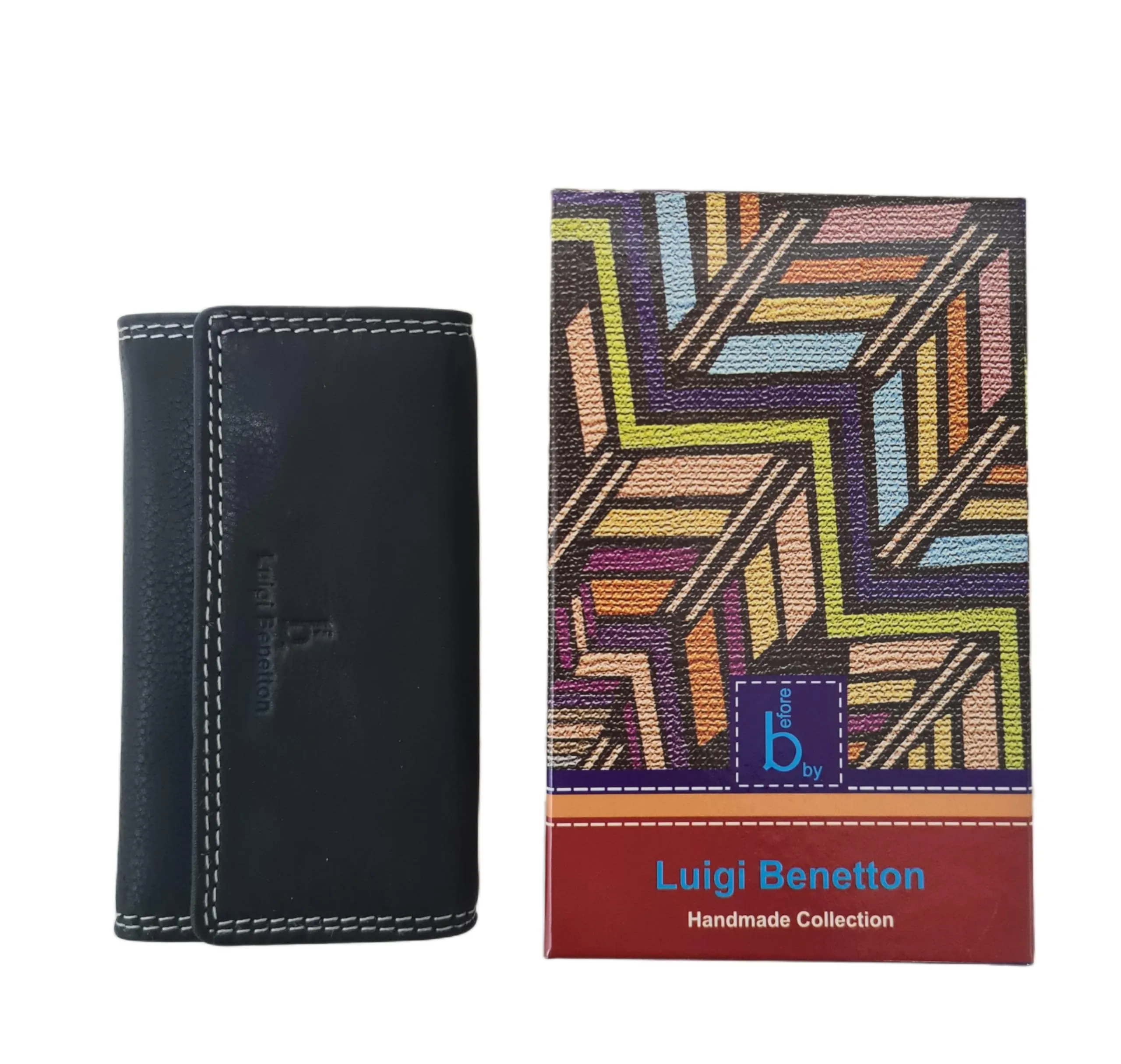 Luigi Benetton Portachiavi Vera Pelle Uomo Donna Chiavi Lunghe 8 Ganci Dimensione 13x6x2 Art. 3004/3104 (NERO 3104) - immagine 4