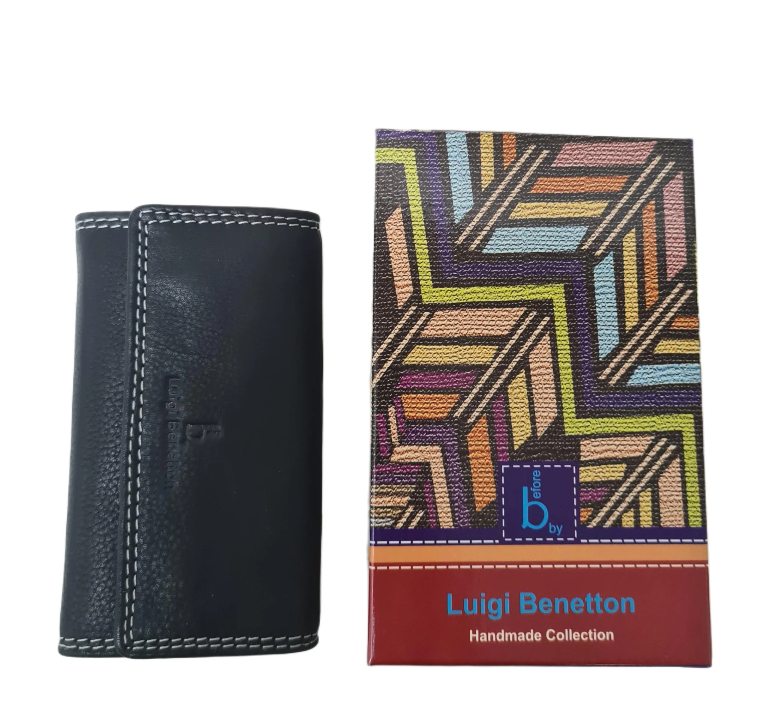 Luigi Benetton Portachiavi Vera Pelle Uomo Donna Chiavi Lunghe 8 Ganci Dimensione 13x6x2 Art. 3004/3104 (NERO 3104) - immagine 8