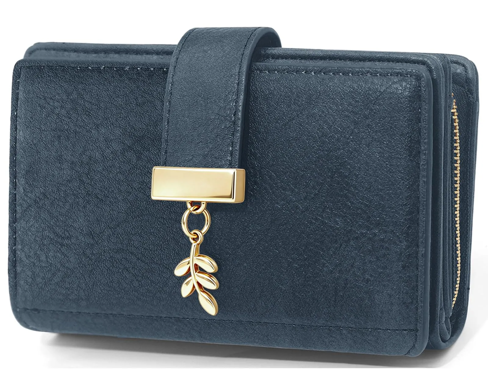 HNOOM Portafoglio Portamonete Donna Porta Carte di Credito Medio (Blu) - immagine 1