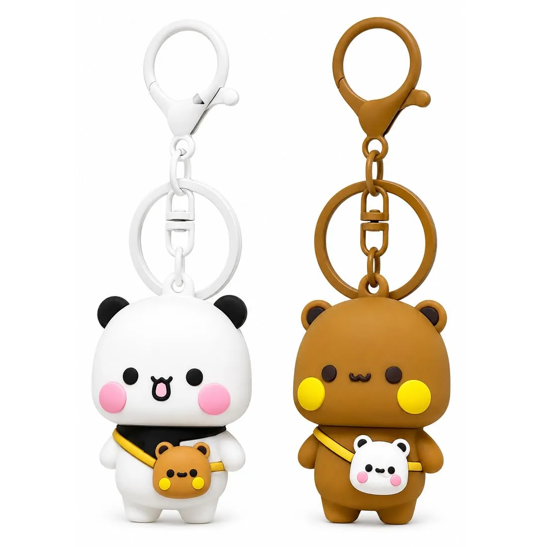 EBHO 2 Pezzi Bubu dudu Portachiavi, Coppia di Portachiavi in Coppia, Perfetto Ciondolo Regalo per Partner e Amici per Borsa, Portafoglio, Chiavi - immagine 1