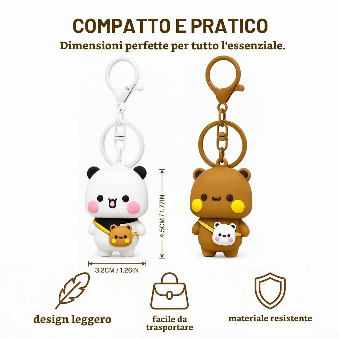 EBHO 2 Pezzi Bubu dudu Portachiavi, Coppia di Portachiavi in Coppia, Perfetto Ciondolo Regalo per Partner e Amici per Borsa, Portafoglio, Chiavi - immagine 2