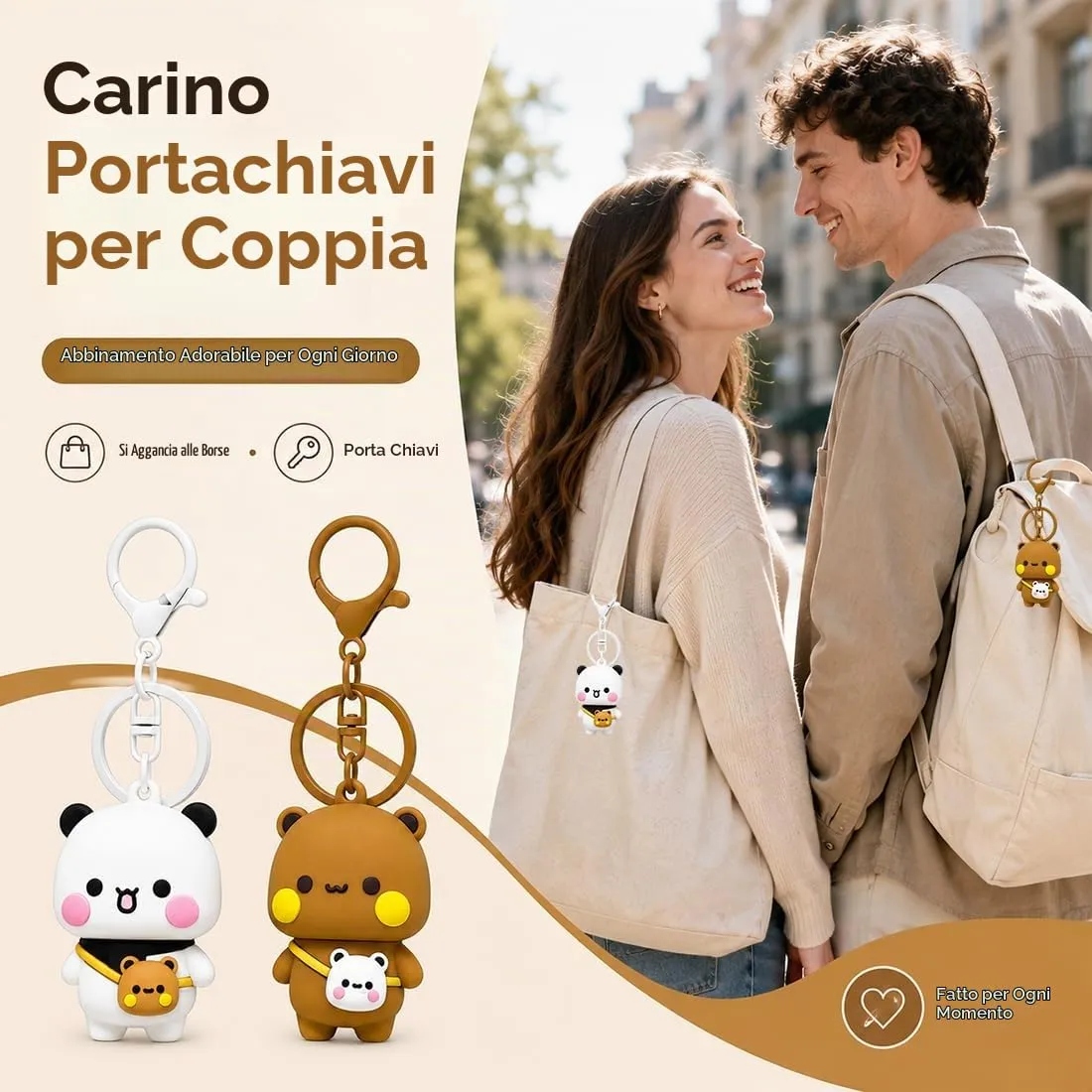 EBHO 2 Pezzi Bubu dudu Portachiavi, Coppia di Portachiavi in Coppia, Perfetto Ciondolo Regalo per Partner e Amici per Borsa, Portafoglio, Chiavi - immagine 3