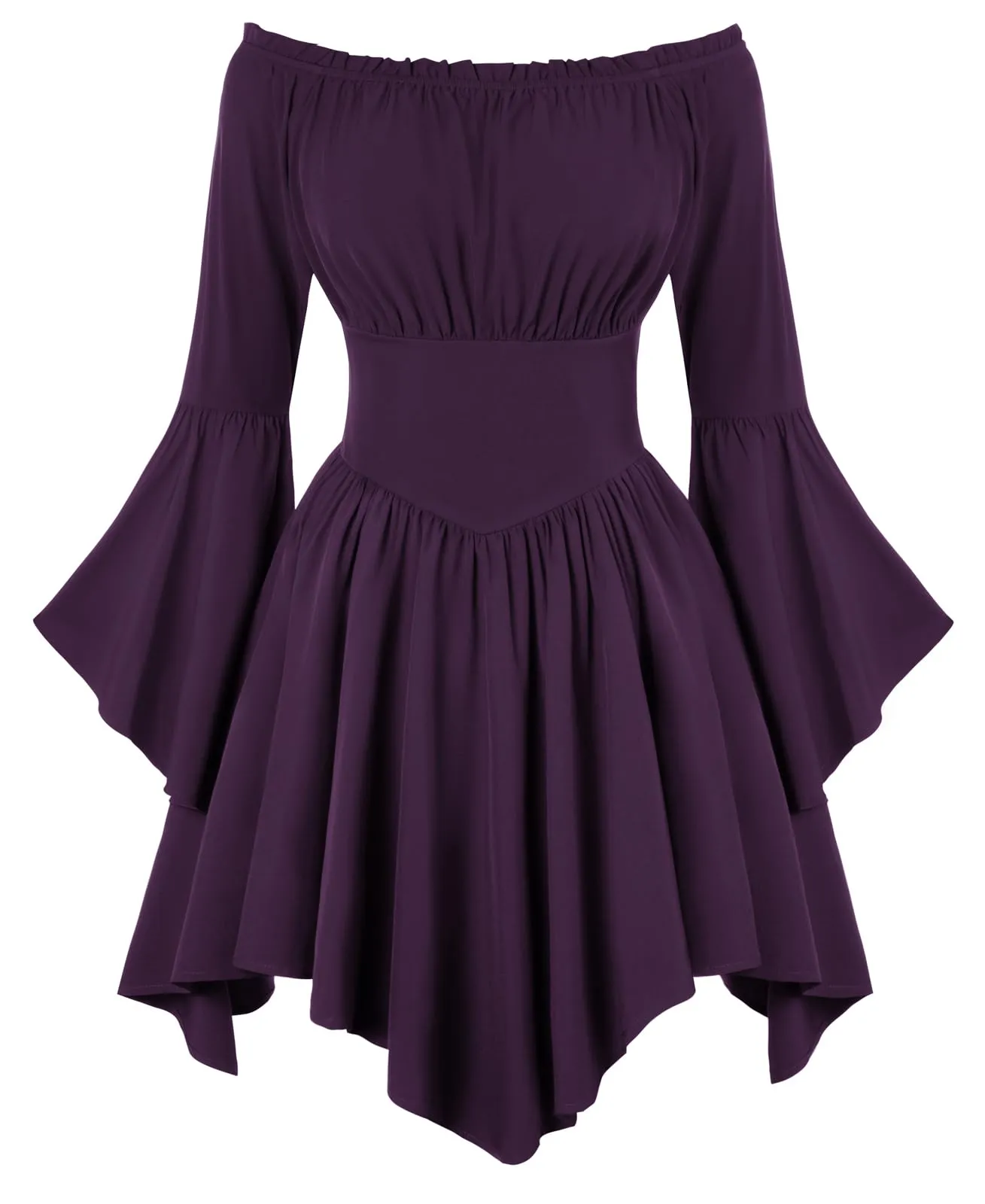 SCARLET DARKNESS Abito da pirata da donna, spalle scoperte, maniche, Viola - immagine 1