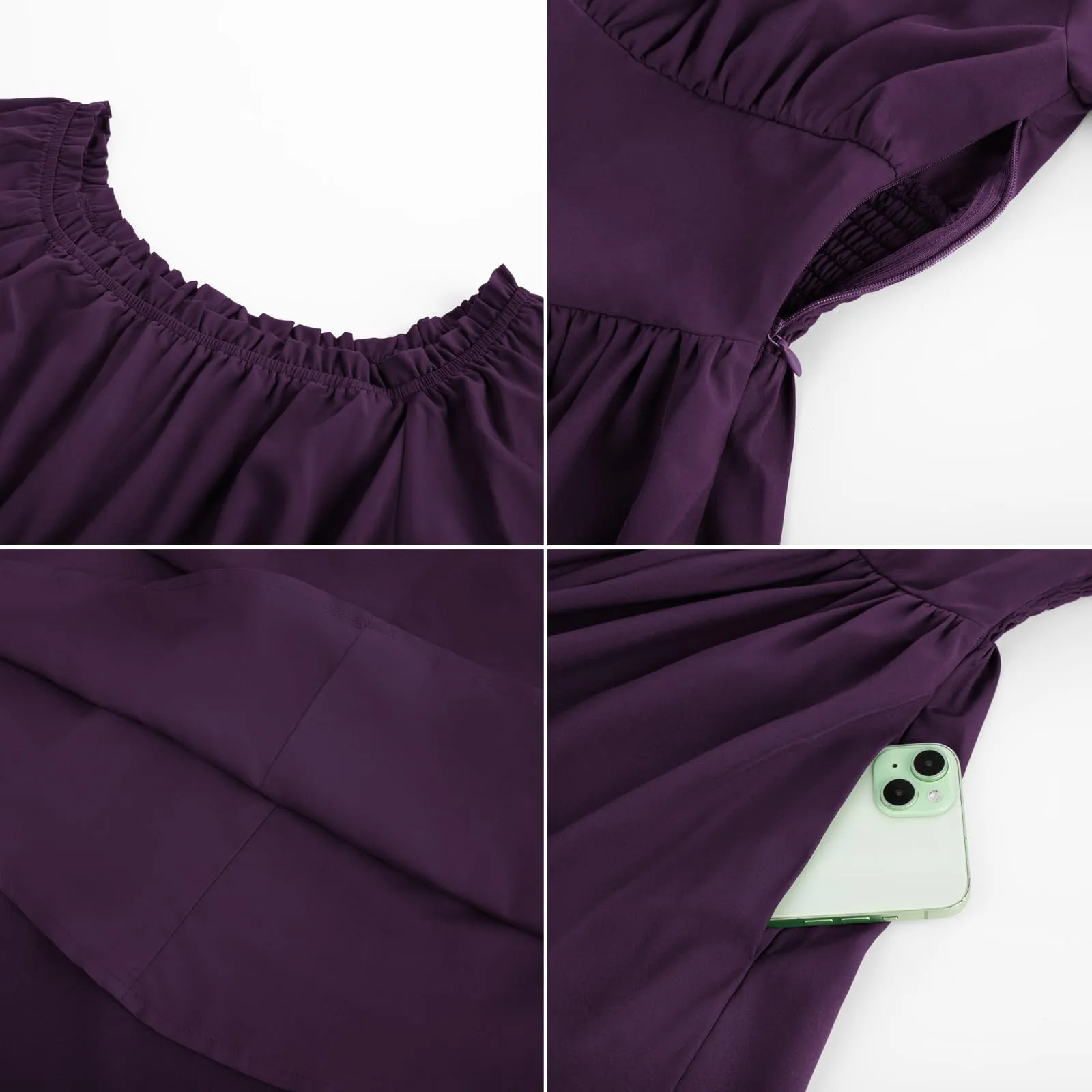 SCARLET DARKNESS Abito da pirata da donna, spalle scoperte, maniche, Viola - immagine 6