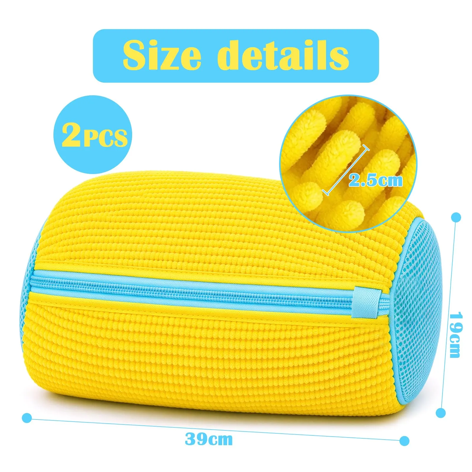 Set 2 Pezzi Sacchetto Scarpe Lavatrice Sacchetti Riutilizzabili con Cerniera Invisibile - immagine 2