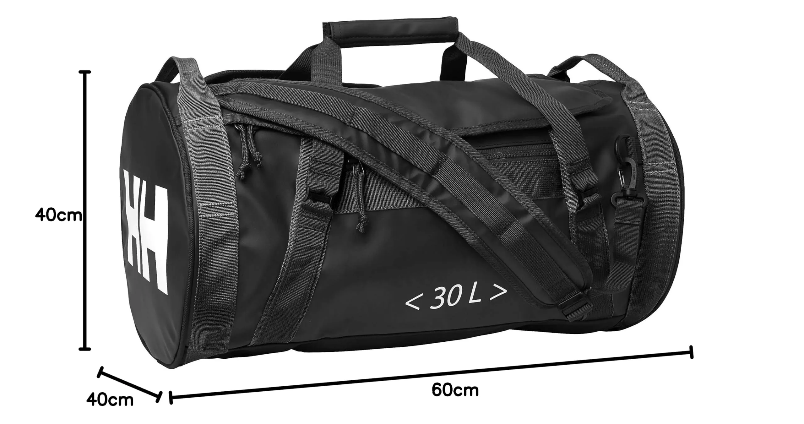 Helly Hansen Unisexe Sac de sport HH 2 30L, Noir 2.0, STD - immagine 5
